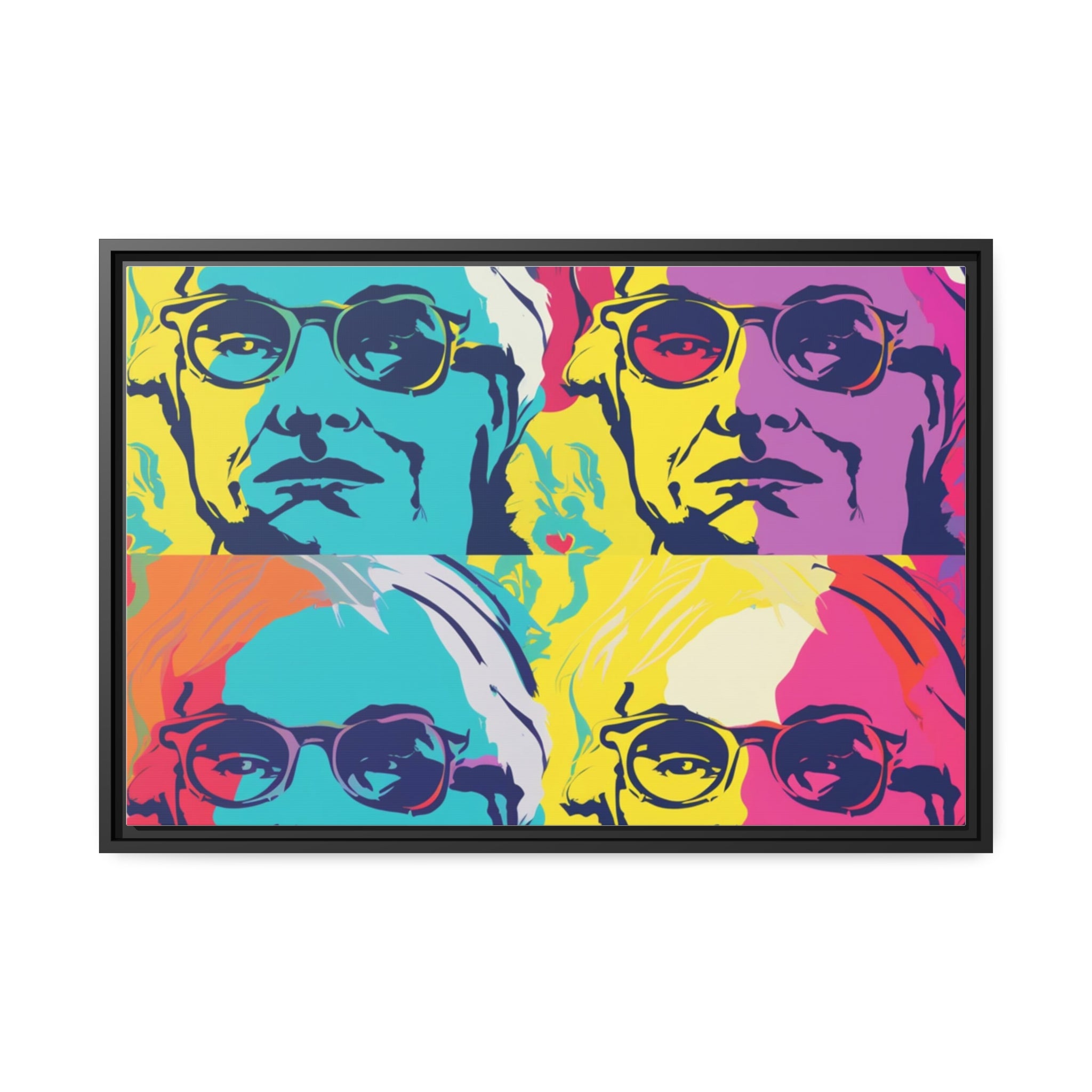 Pop Art Inspired by Andy B Matte Canvas, Black Frame