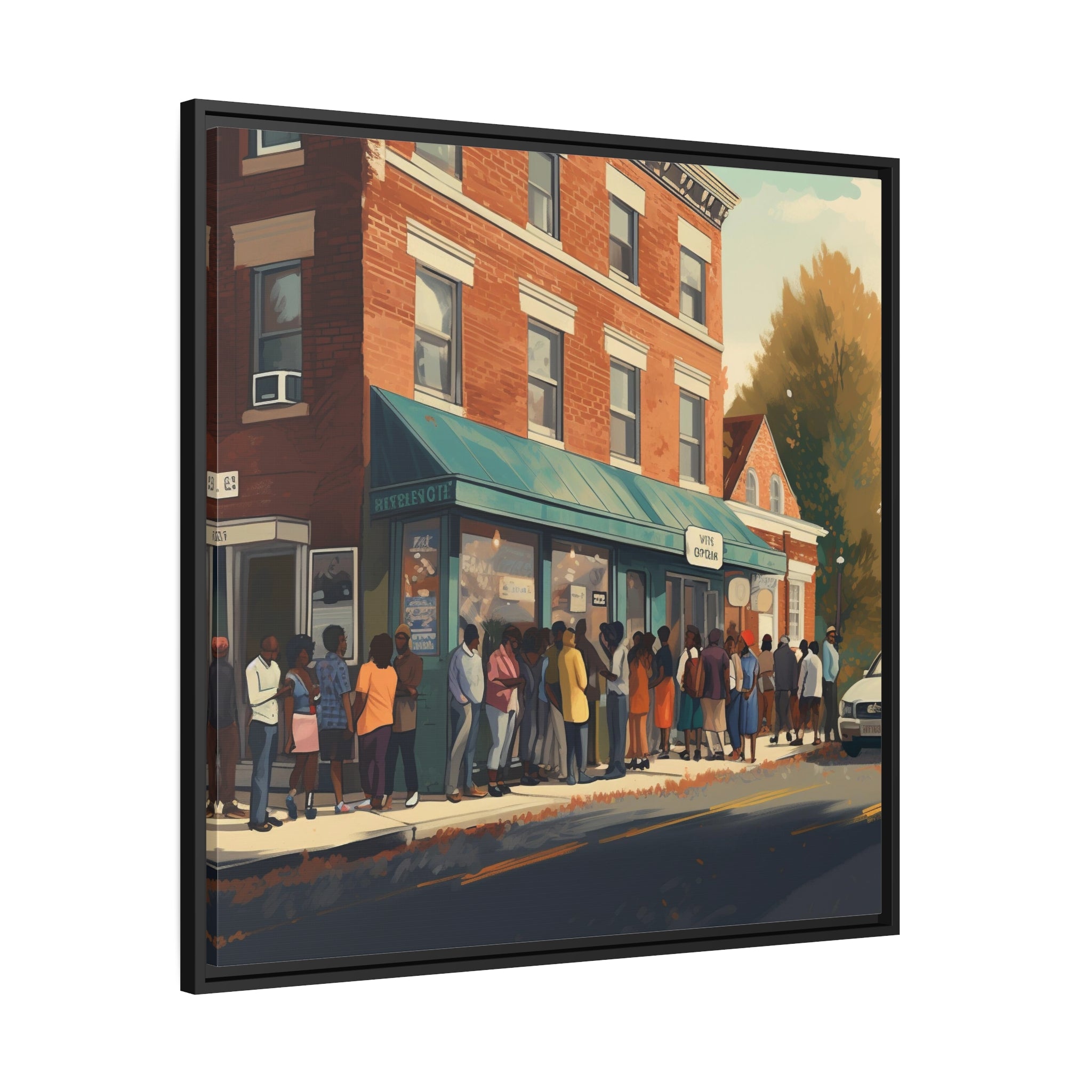 Old Town Store Front Matte Canvas, Black Frame