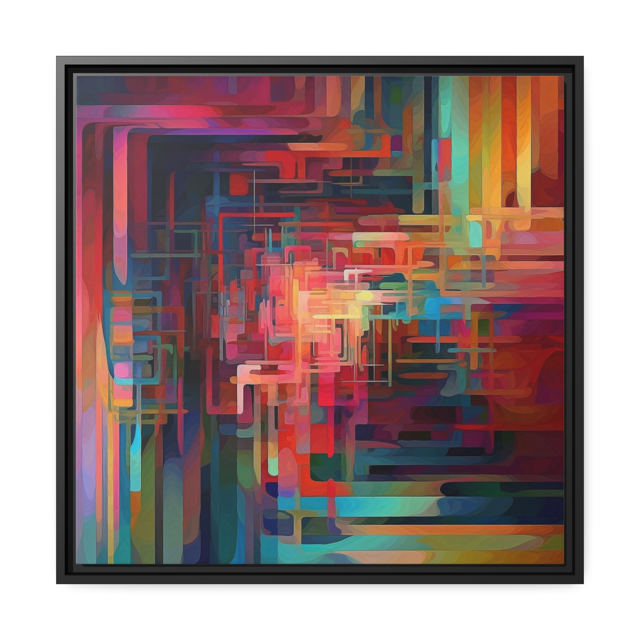 Modern Abstract III Matte Canvas, Black Frame