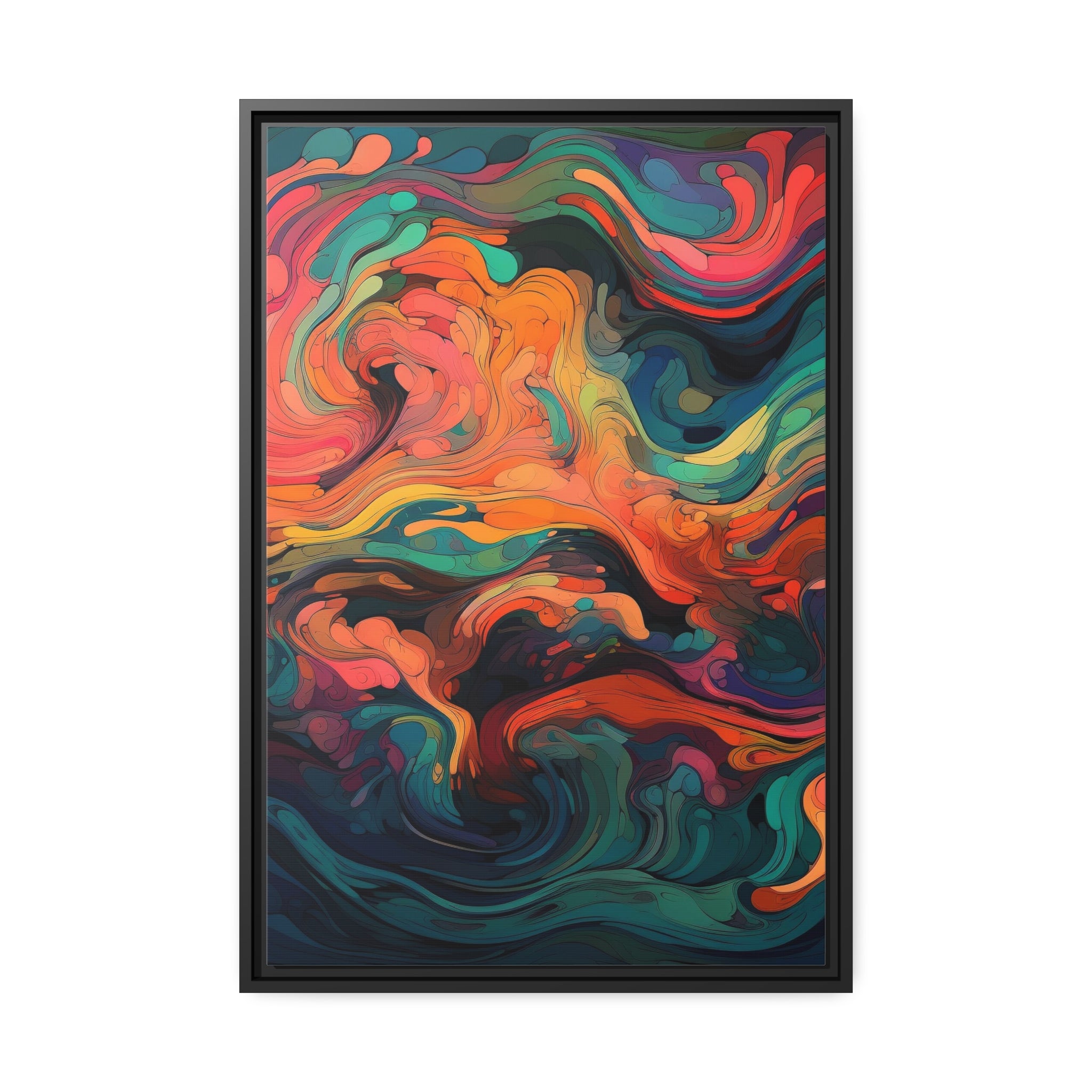 Modern Abstract II Matte Canvas, Black Frame