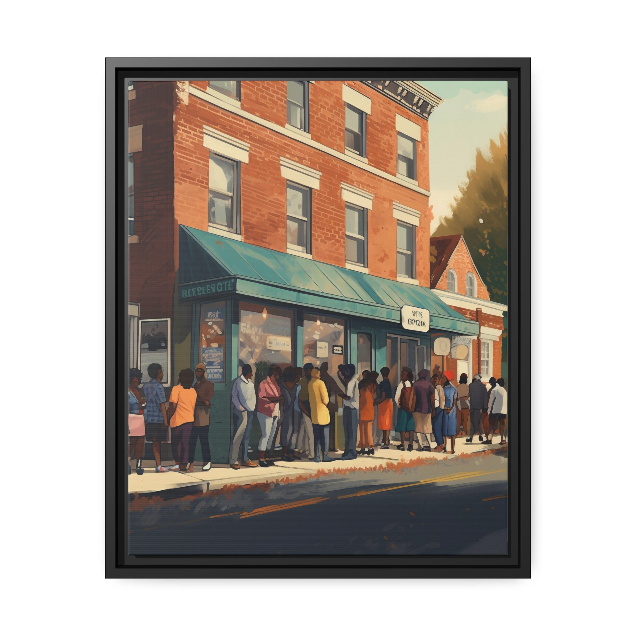 Old Town Store Front Matte Canvas, Black Frame