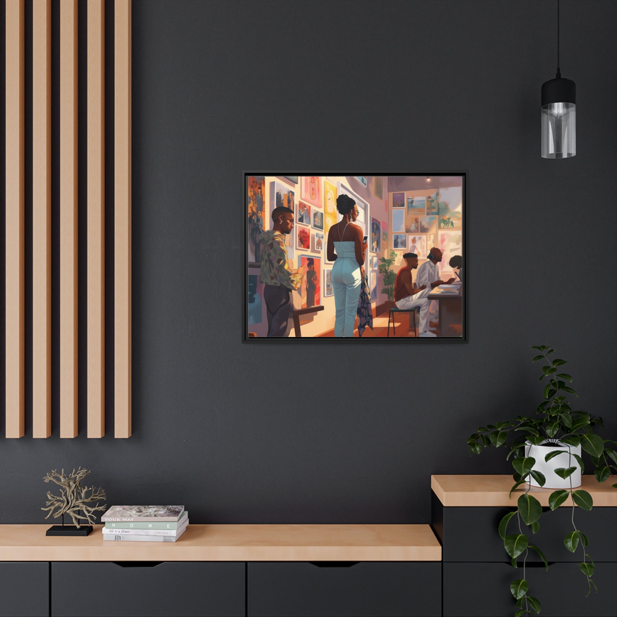 Art Gallery II Matte Canvas, Black Frame