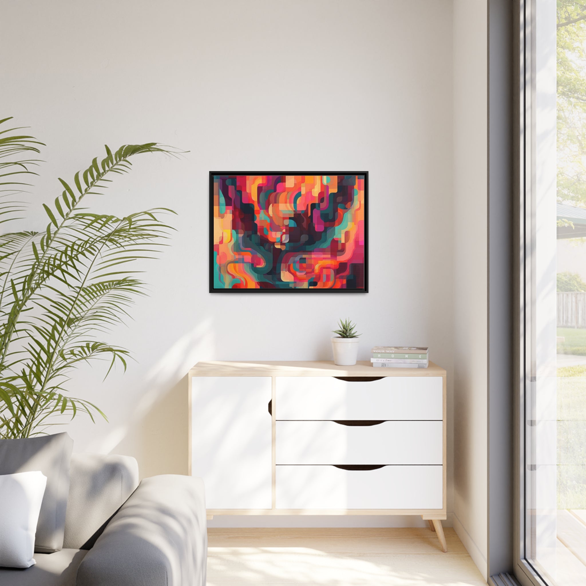 Modern Abstract I Matte Canvas, Black Frame