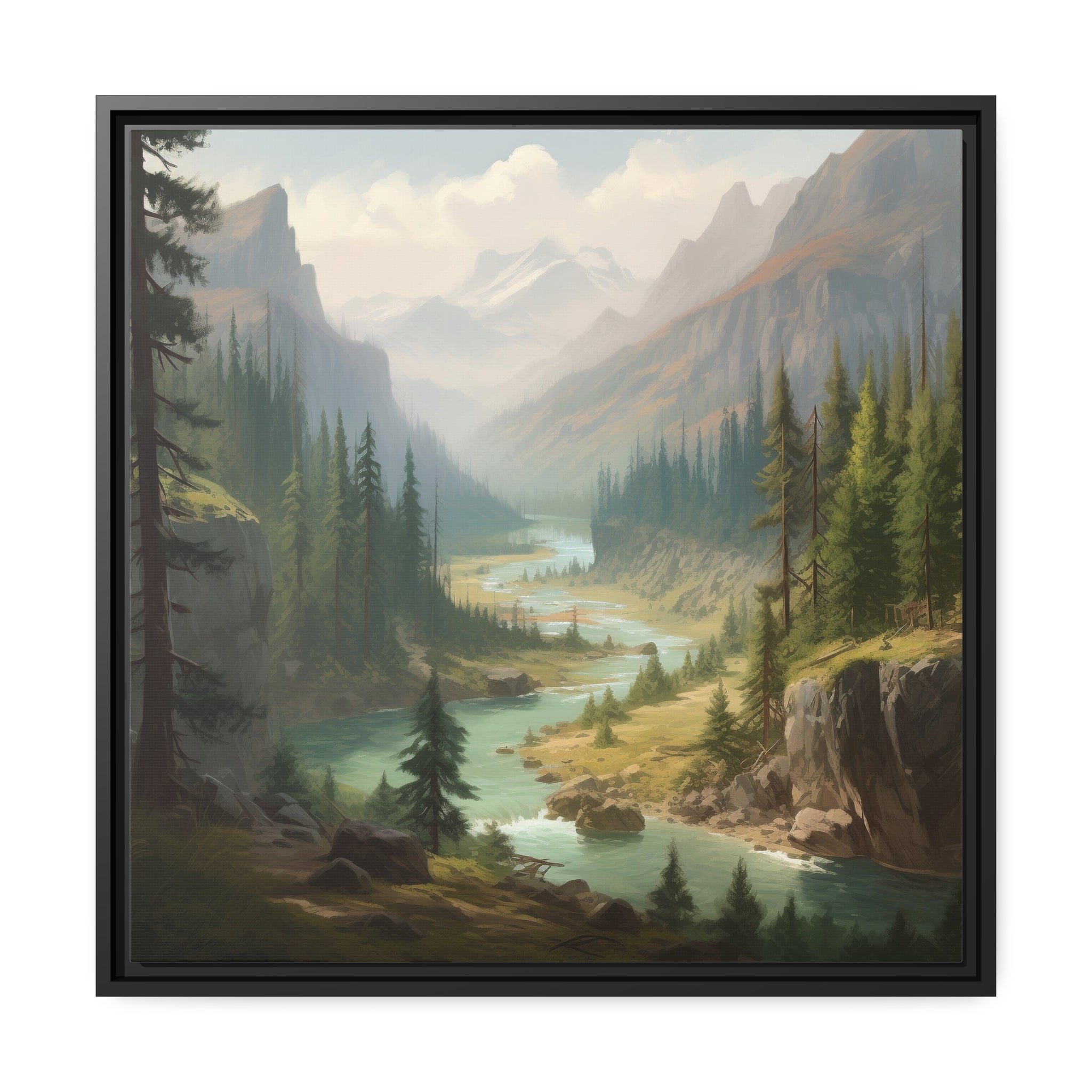 Forest I Matte Canvas, Black Frame