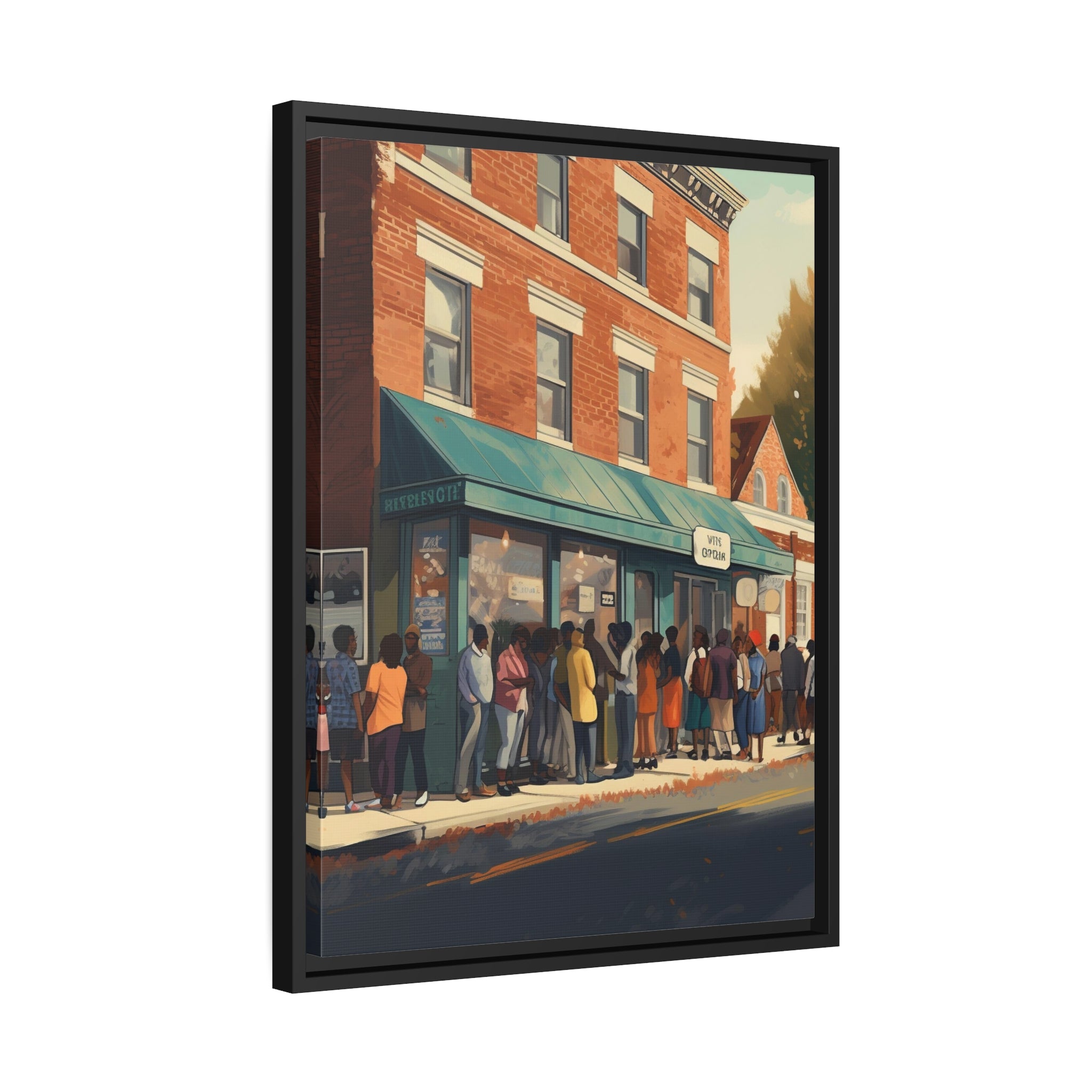 Old Town Store Front Matte Canvas, Black Frame