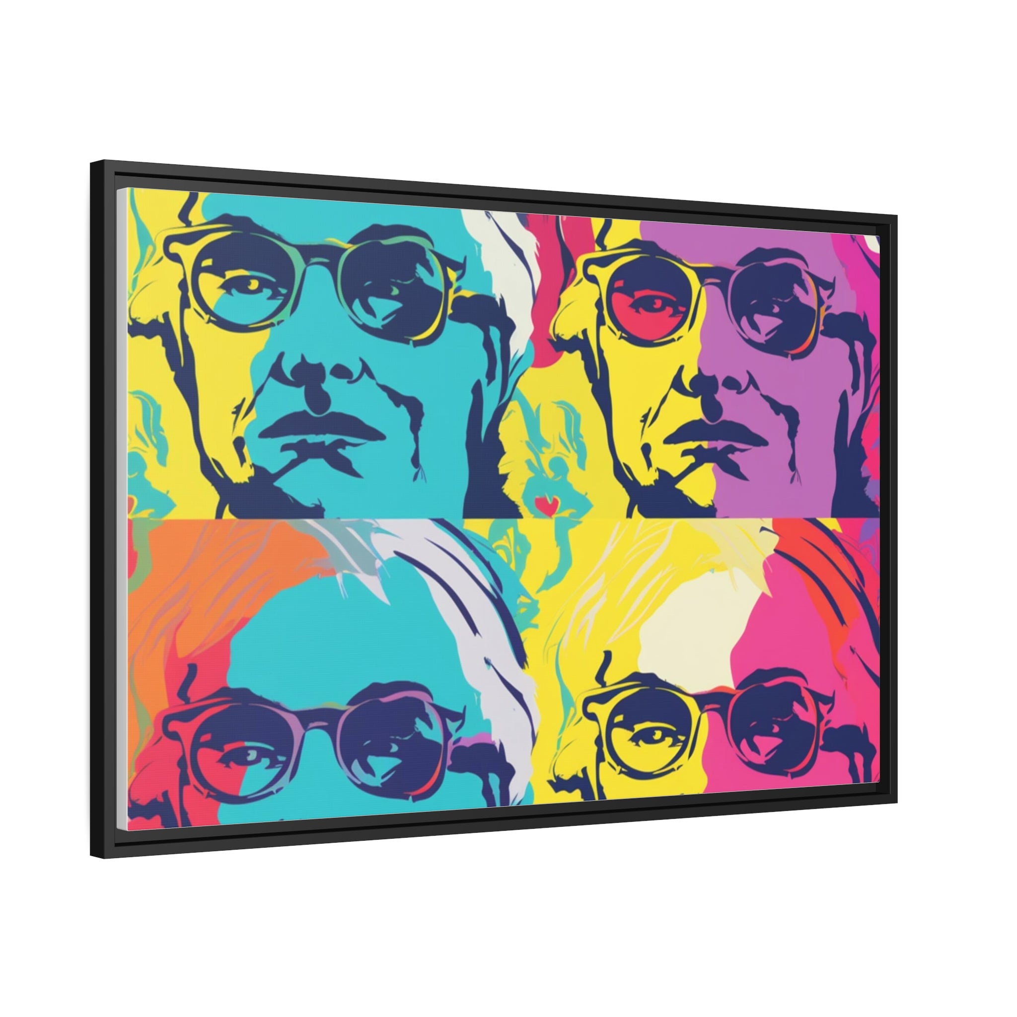 Pop Art Inspired by Andy B Matte Canvas, Black Frame