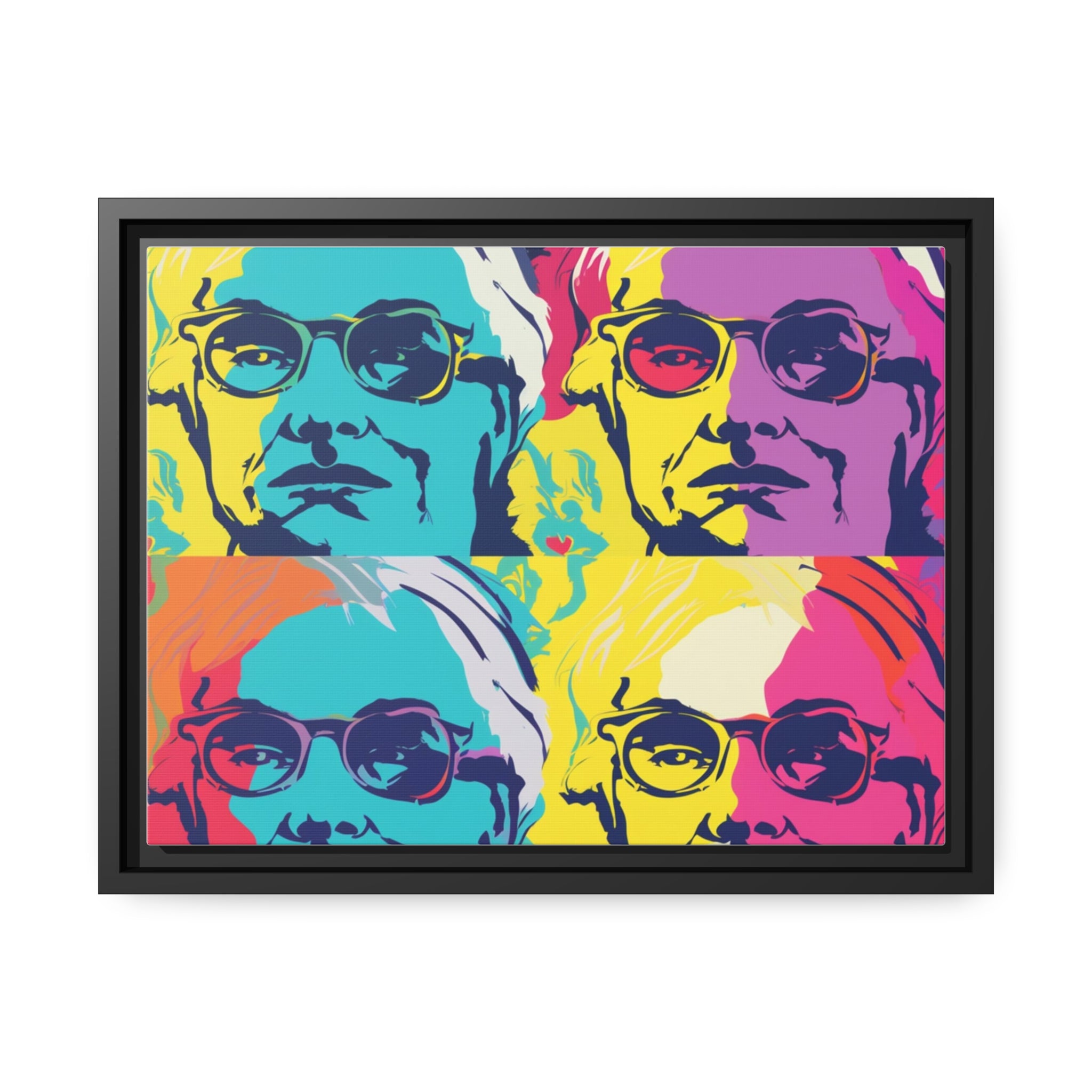 Pop Art Inspired by Andy B Matte Canvas, Black Frame