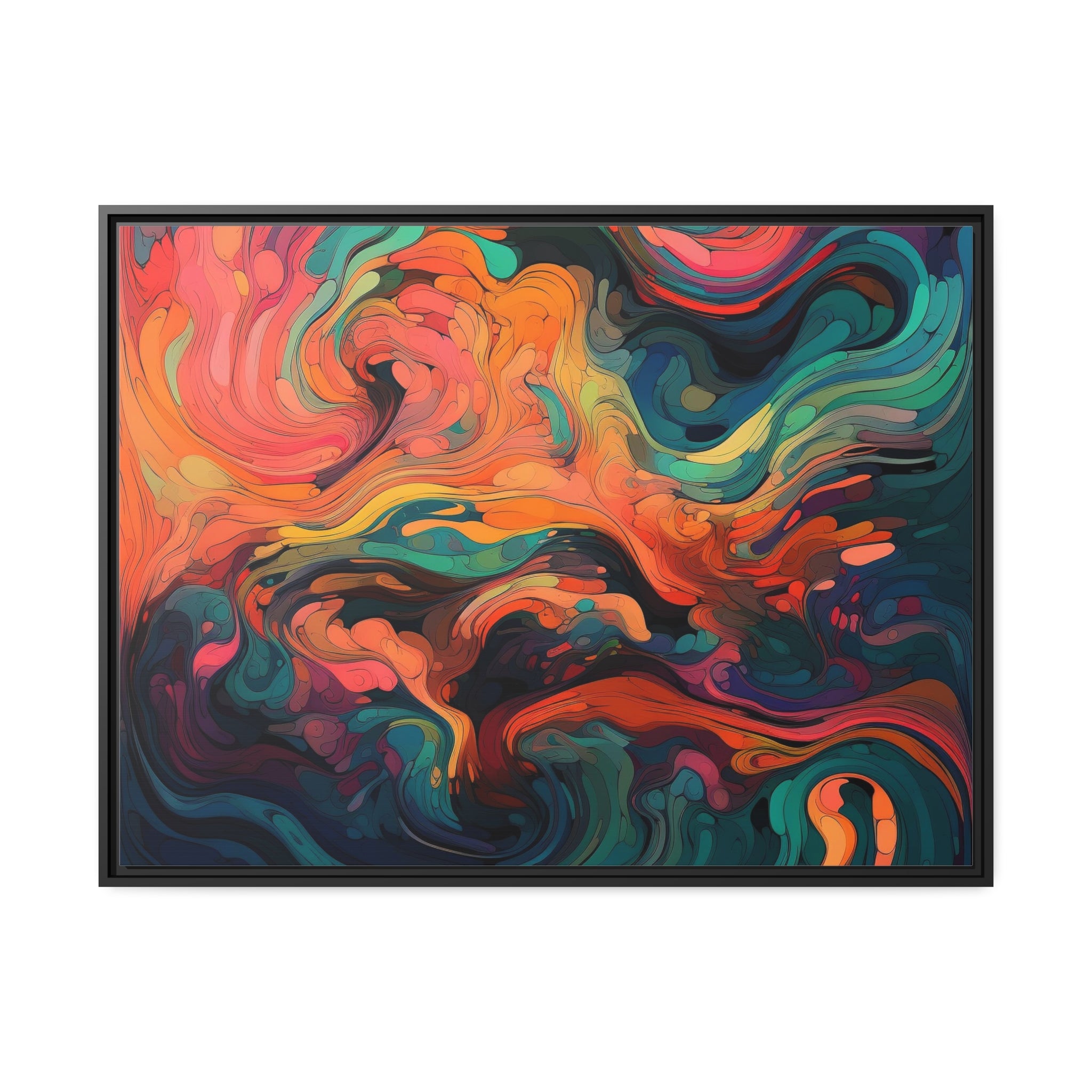 Modern Abstract II Matte Canvas, Black Frame