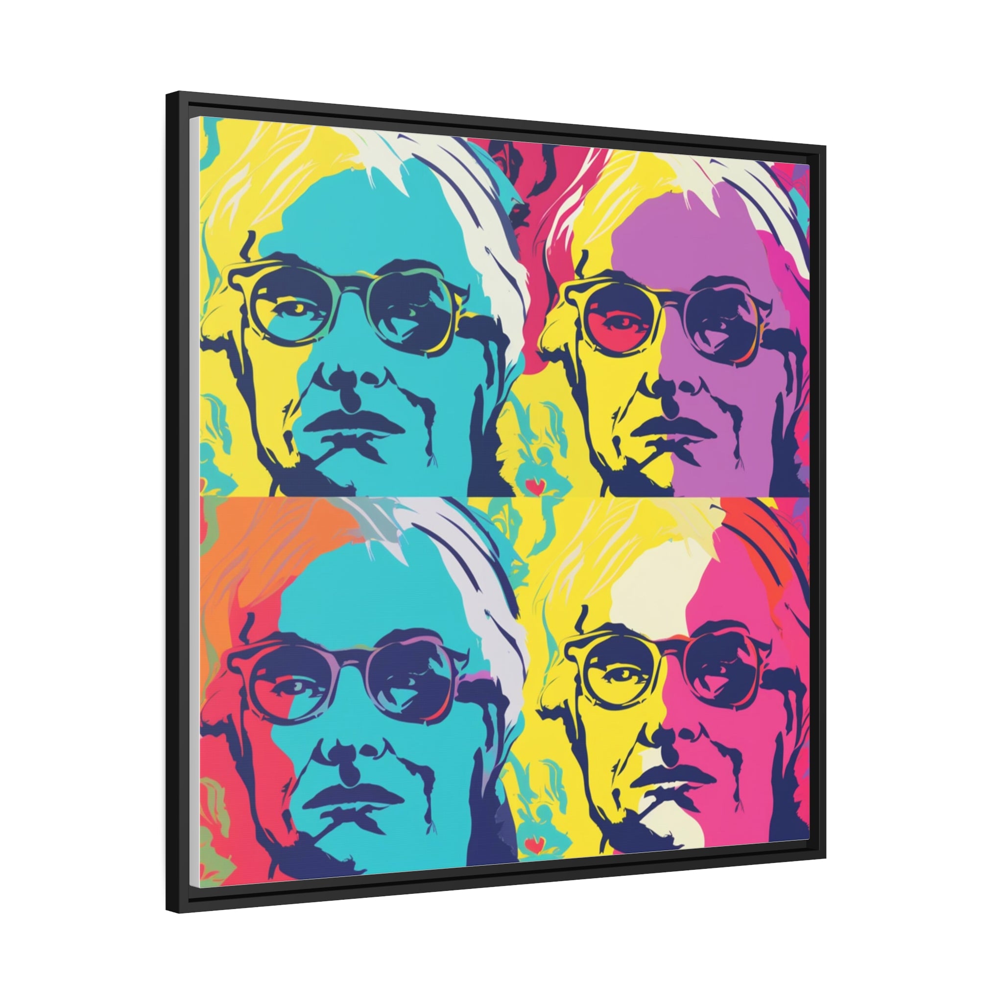 Pop Art Inspired by Andy B Matte Canvas, Black Frame