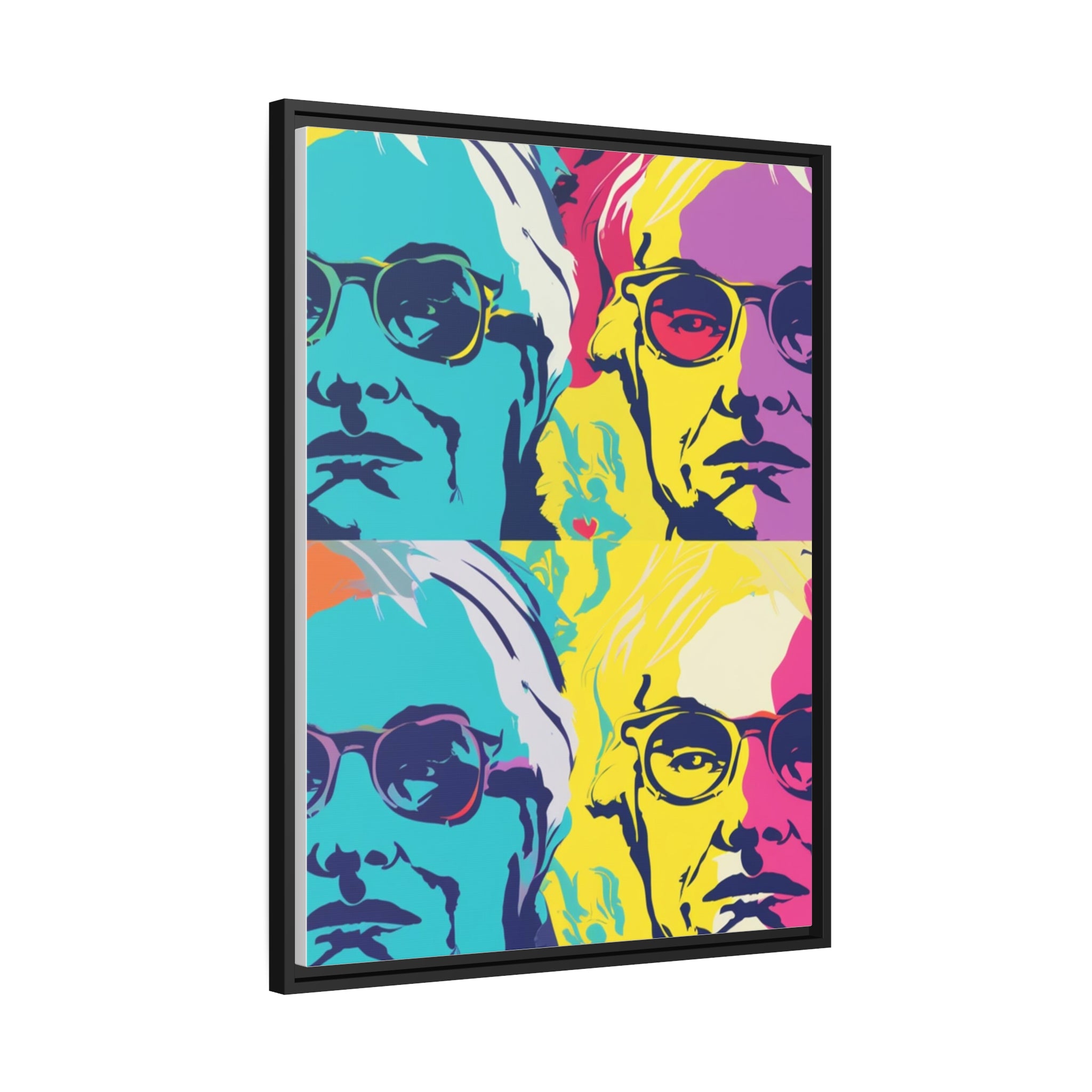 Pop Art Inspired by Andy B Matte Canvas, Black Frame