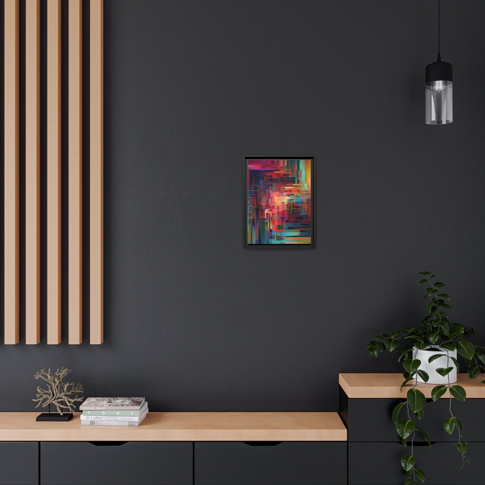 Modern Abstract III Matte Canvas, Black Frame