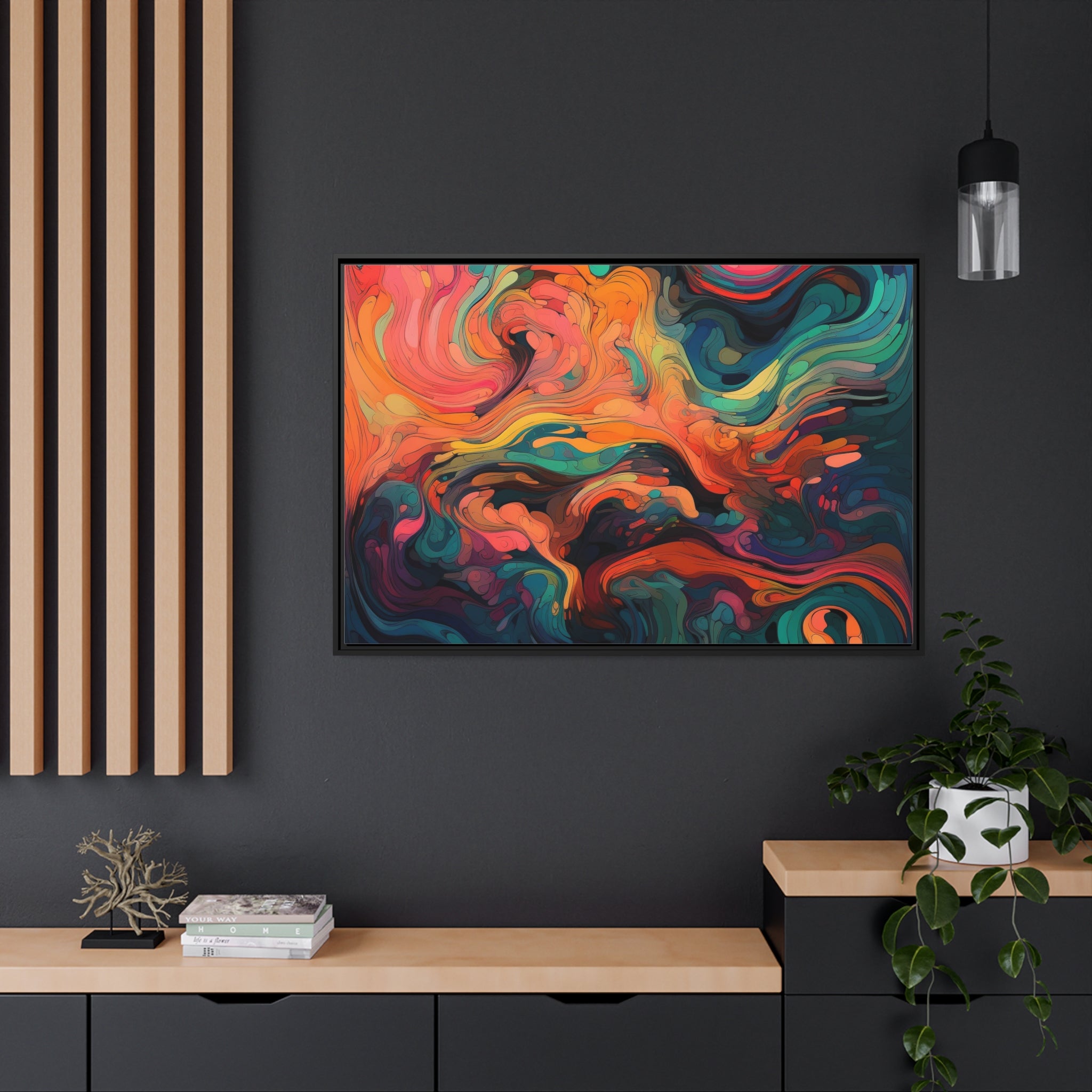 Modern Abstract II Matte Canvas, Black Frame