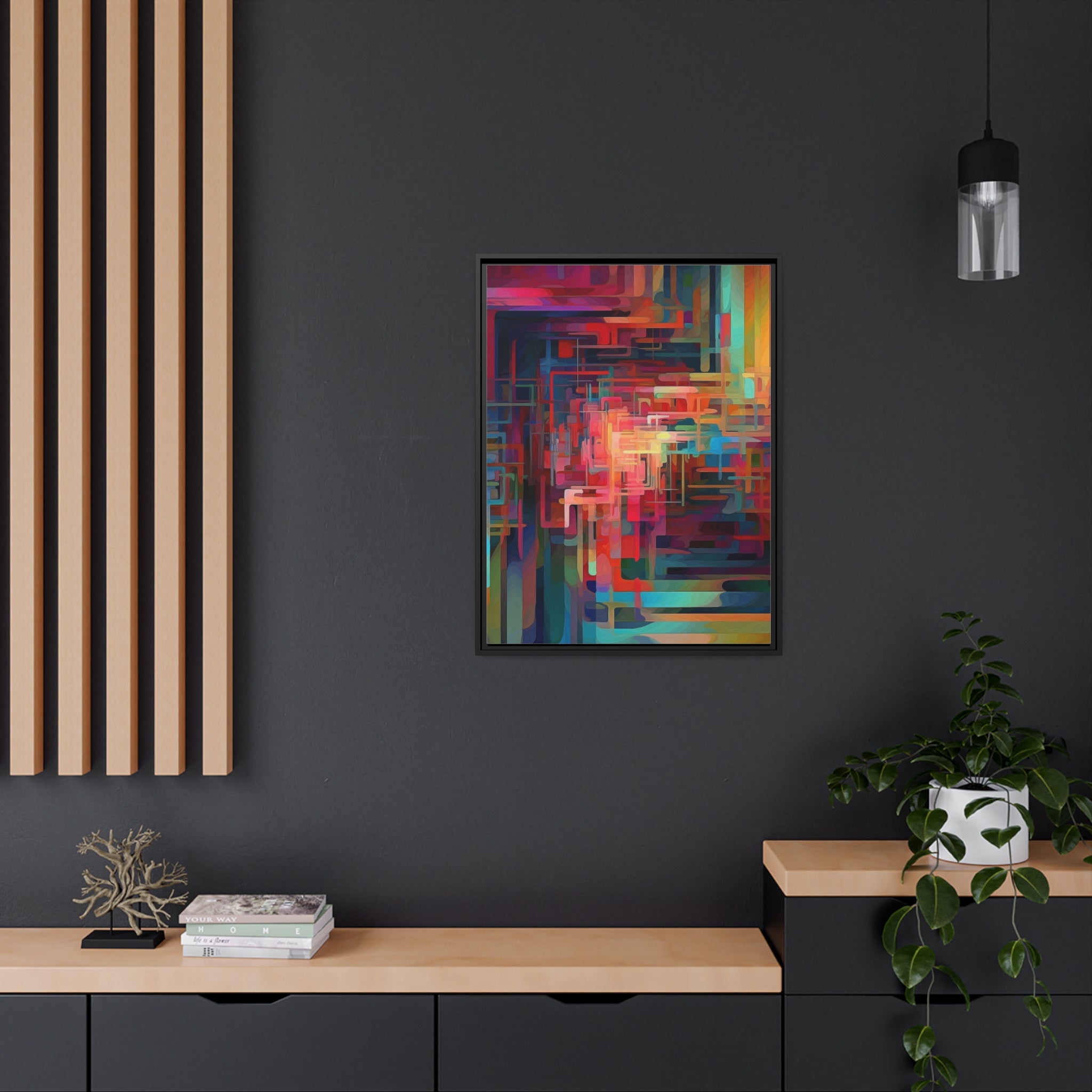 Modern Abstract III Matte Canvas, Black Frame