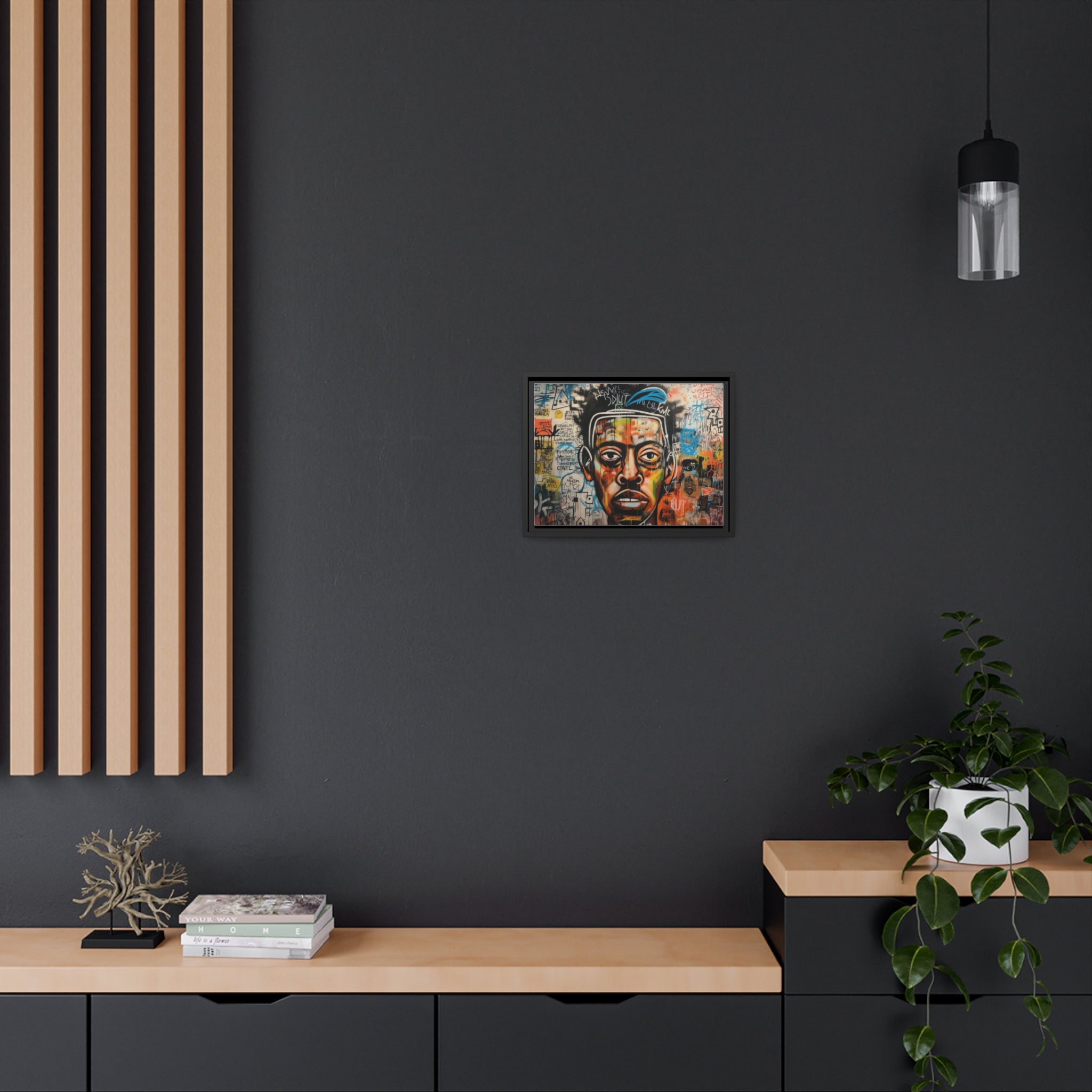 Wall Art Inspired by Jean Mic Matte Canvas, Black Frame