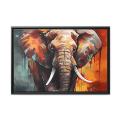 Majestic Elephant Matte Canvas, Black Frame - Noire Faire