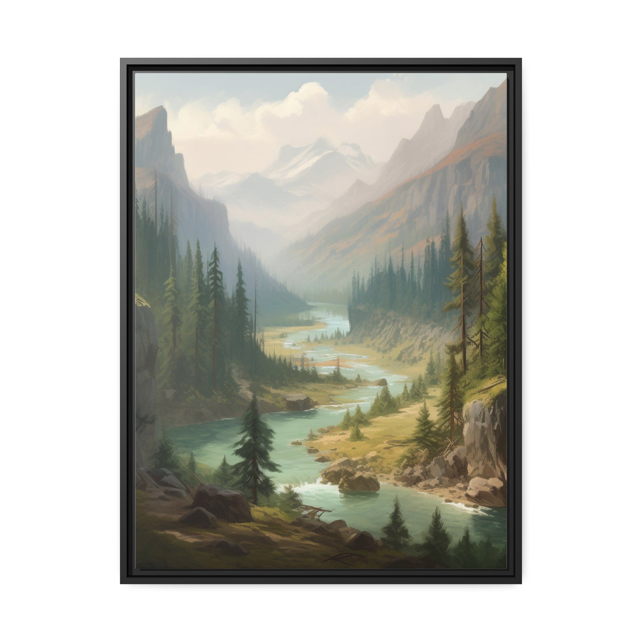 Forest I Matte Canvas, Black Frame