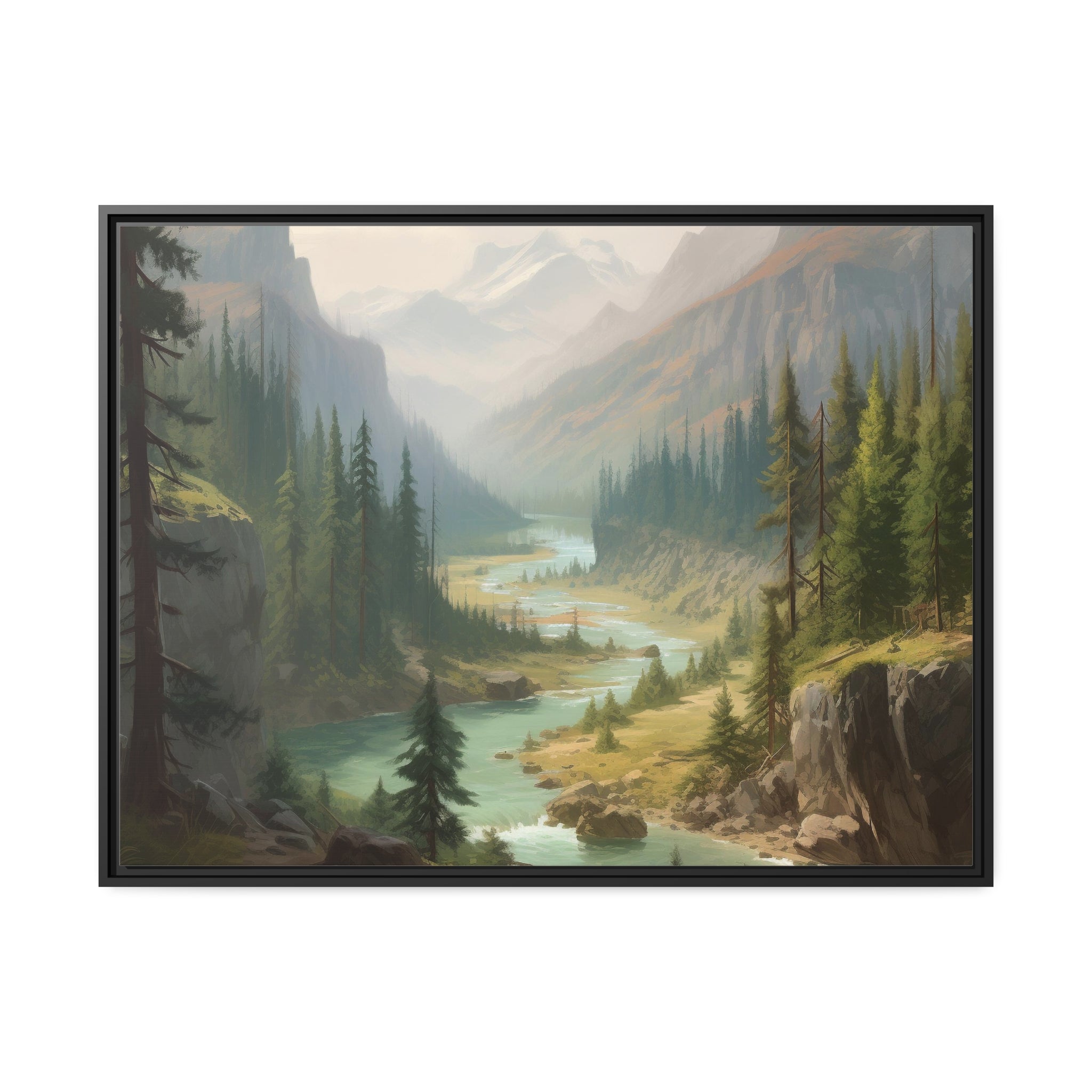 Forest I Matte Canvas, Black Frame