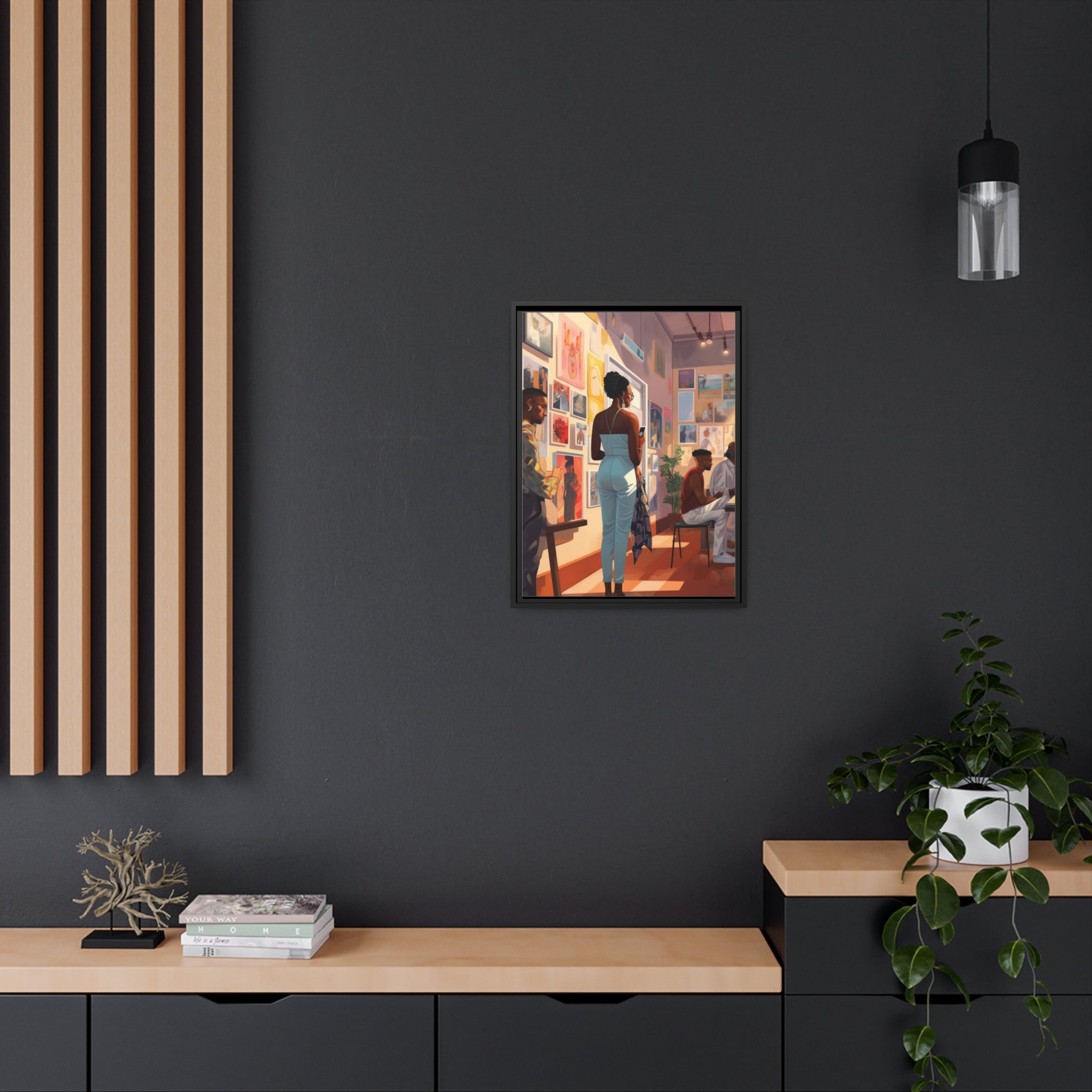 Art Gallery II Matte Canvas, Black Frame