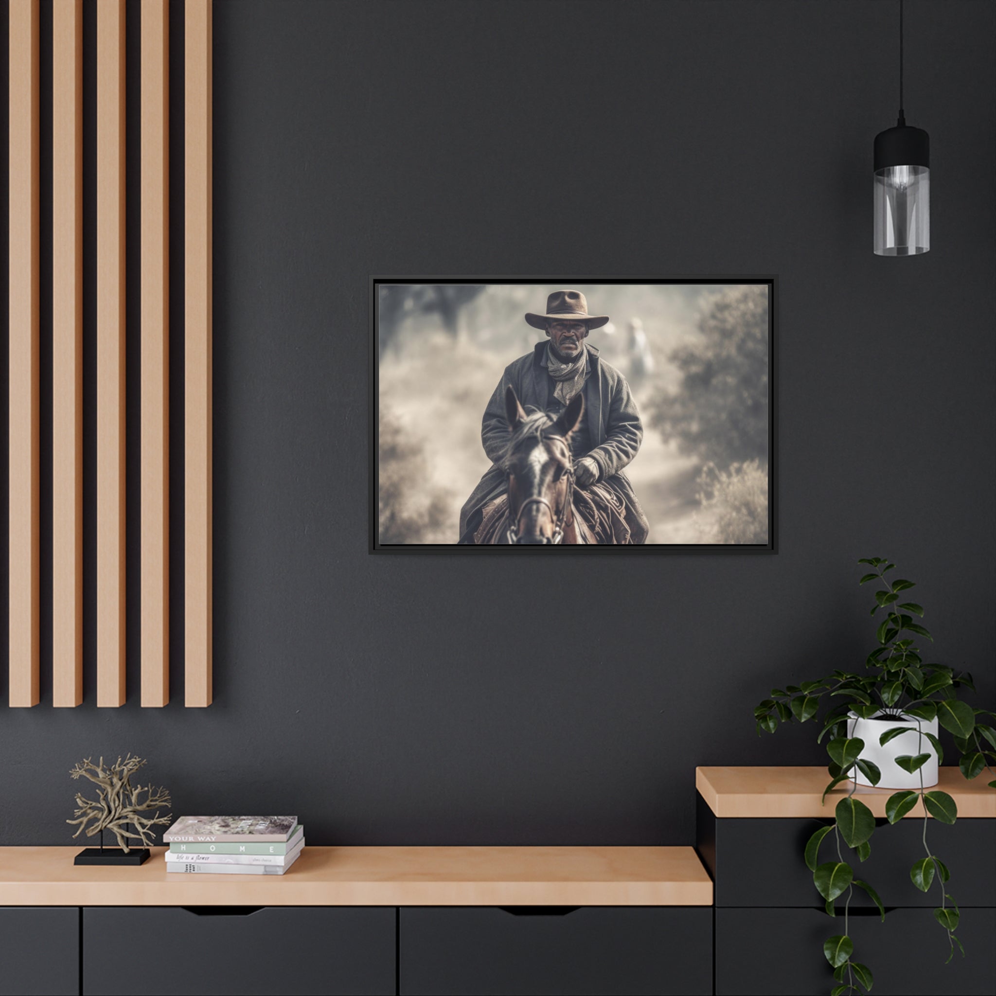 Cowboy II Matte Canvas, Black Frame