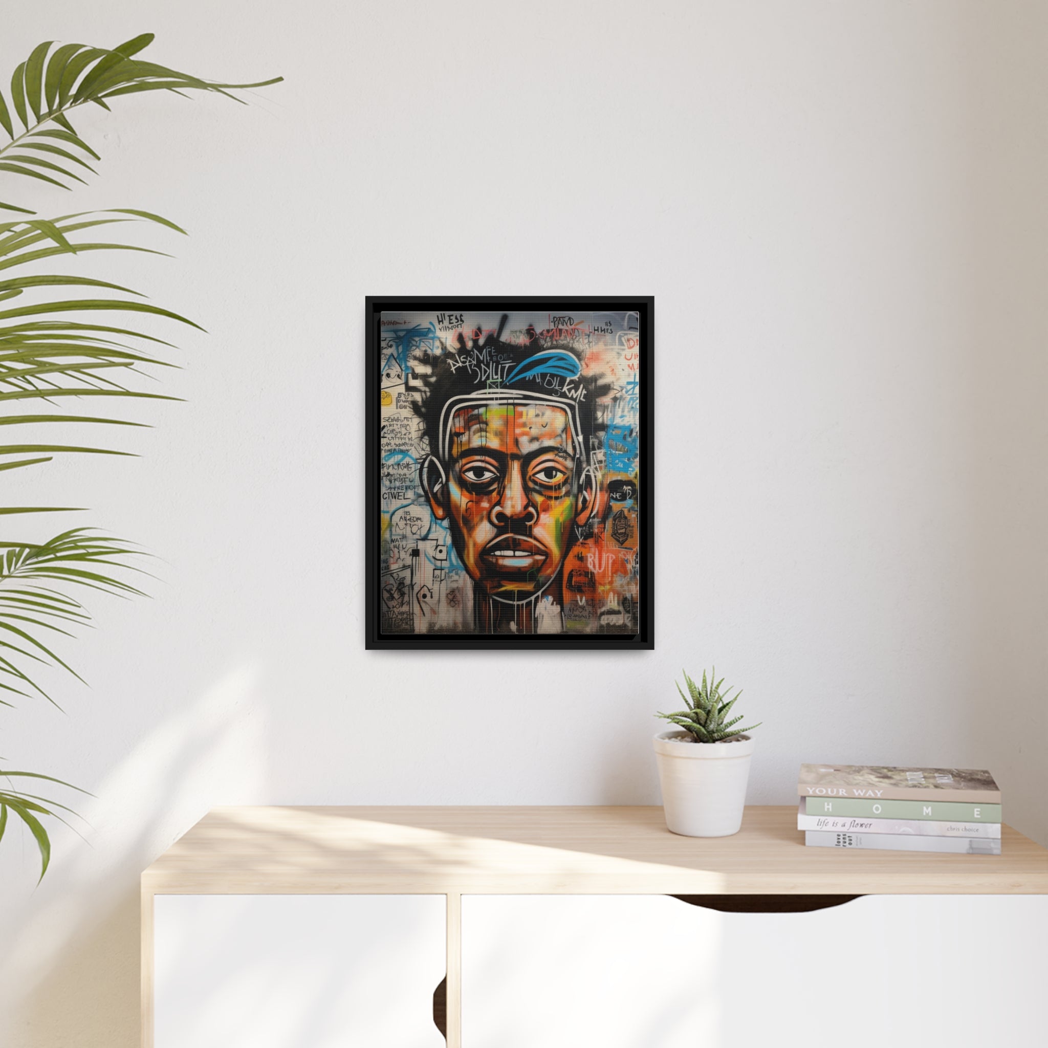 Wall Art Inspired by Jean Mic Matte Canvas, Black Frame