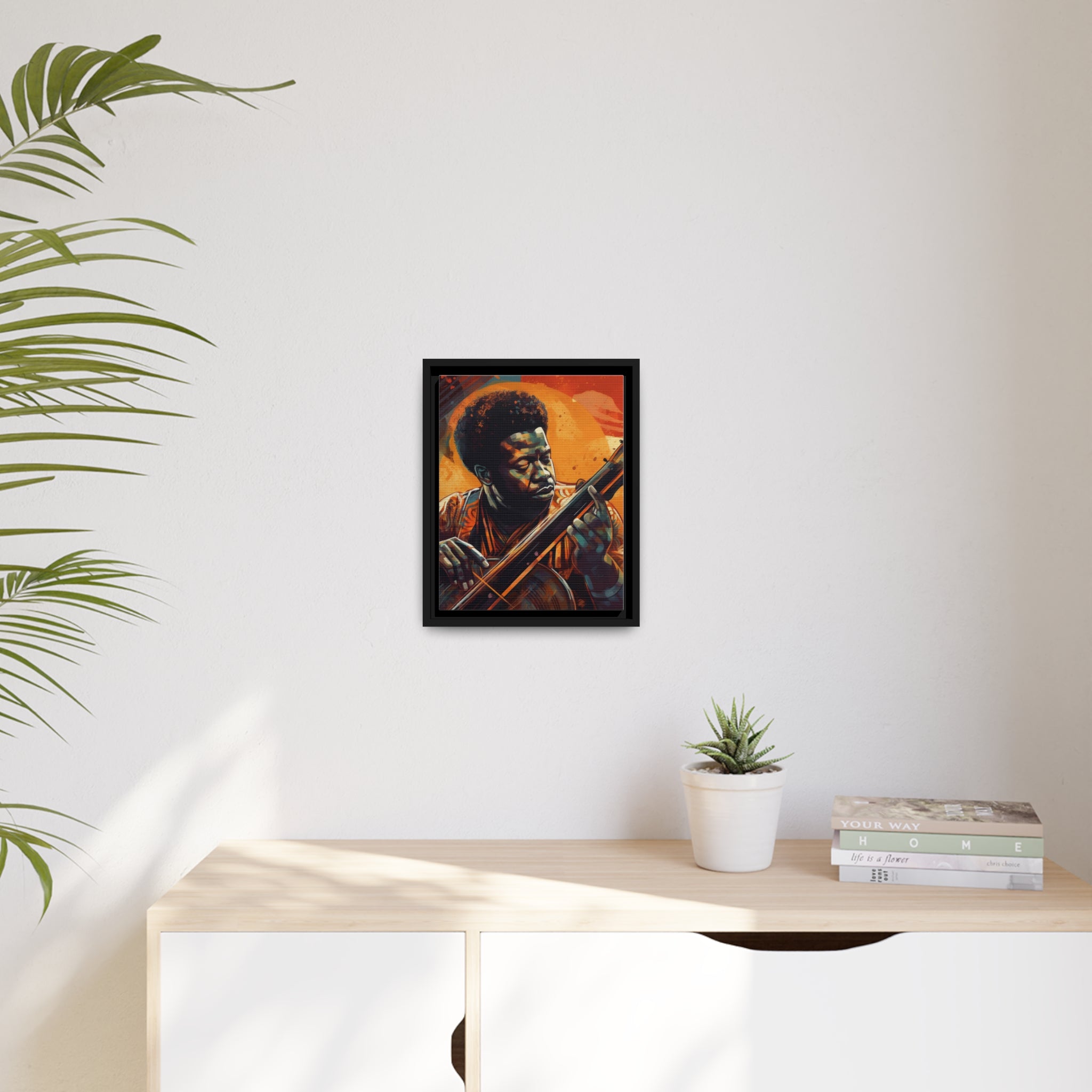 Musician I Matte Canvas, Black Frame