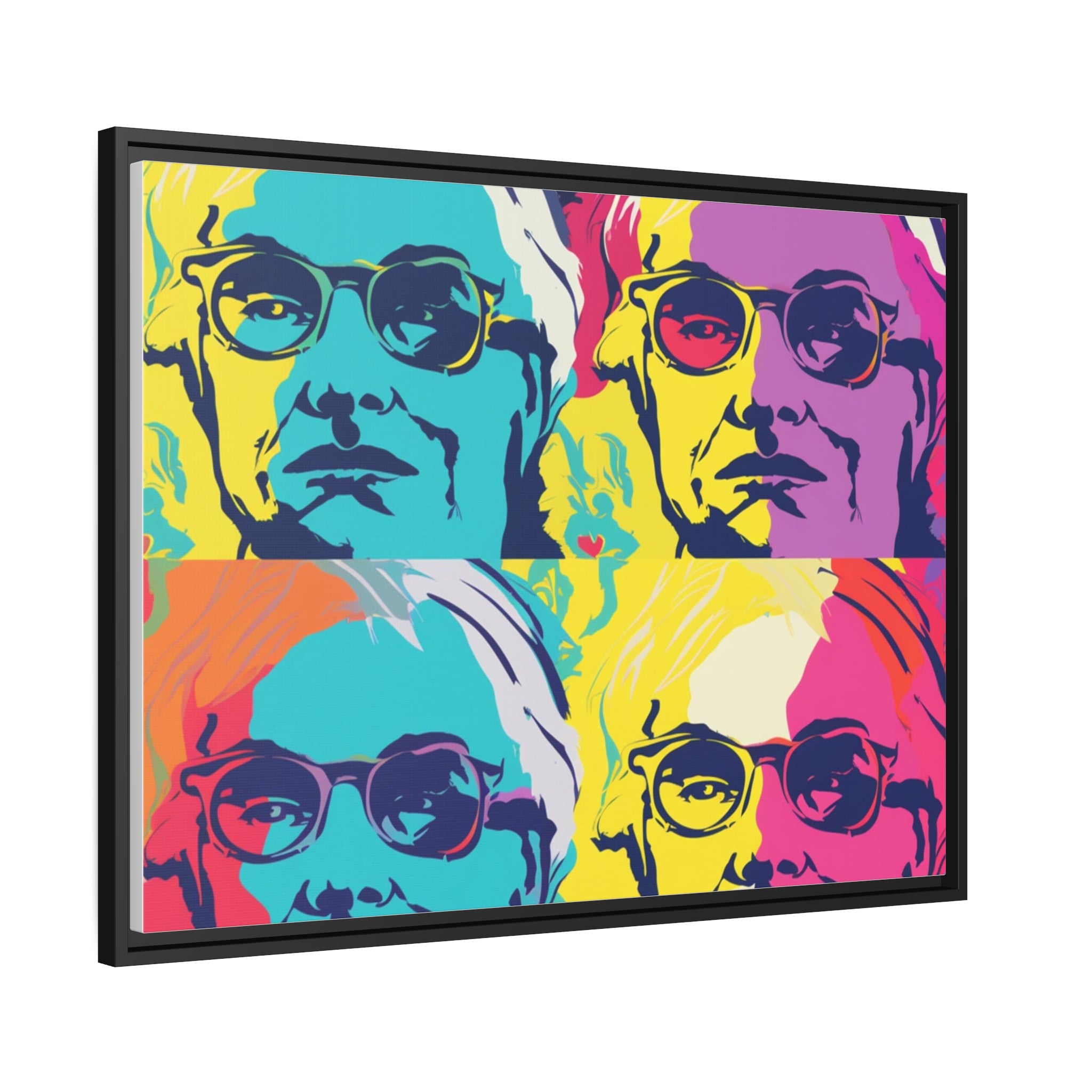 Pop Art Inspired by Andy B Matte Canvas, Black Frame