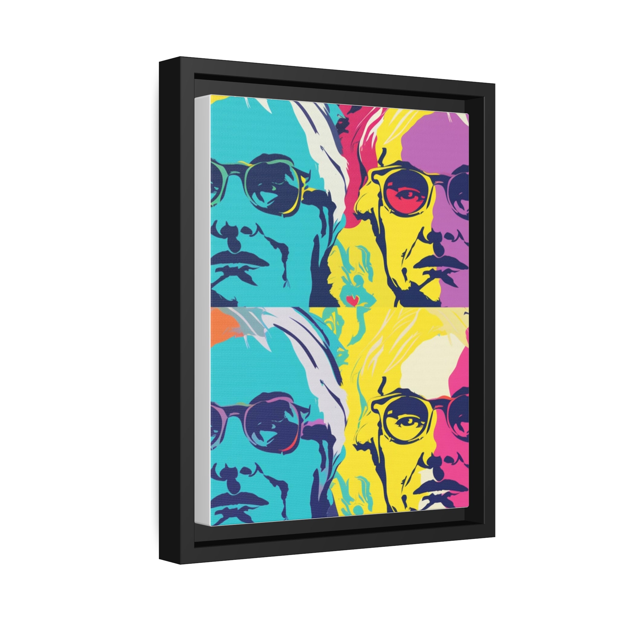 Pop Art Inspired by Andy B Matte Canvas, Black Frame