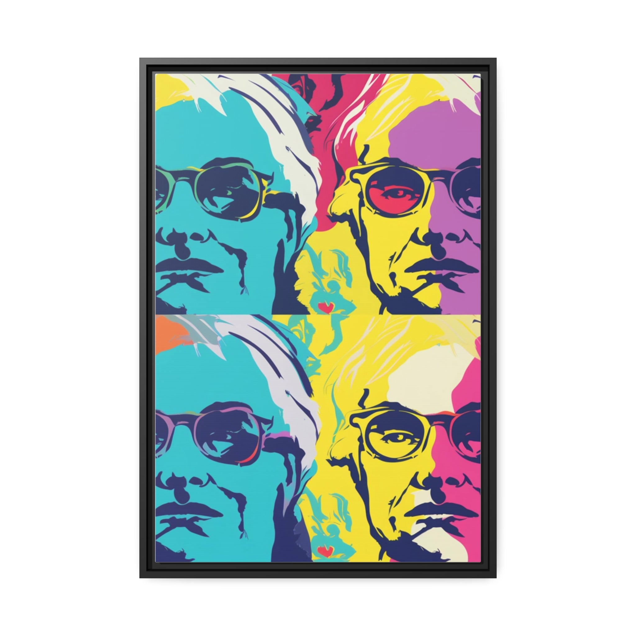 Pop Art Inspired by Andy B Matte Canvas, Black Frame