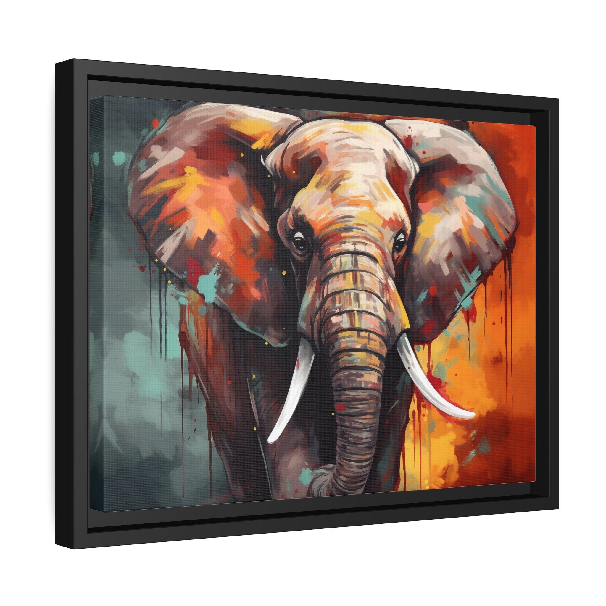 Majestic Elephant Matte Canvas, Black Frame - Noire Faire