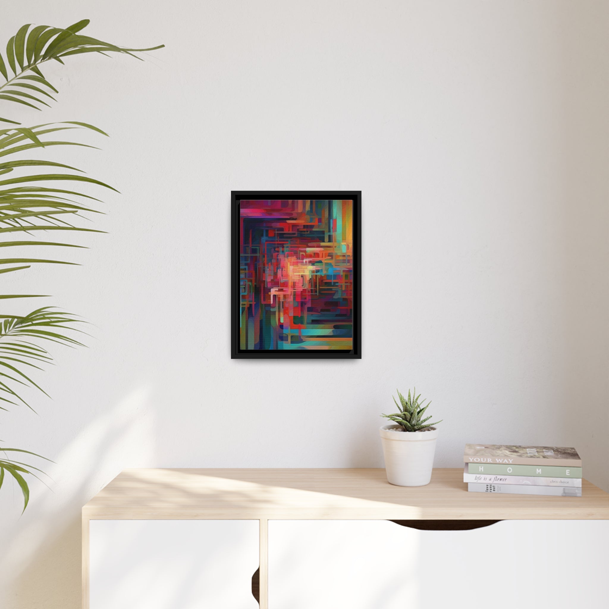 Modern Abstract III Matte Canvas, Black Frame