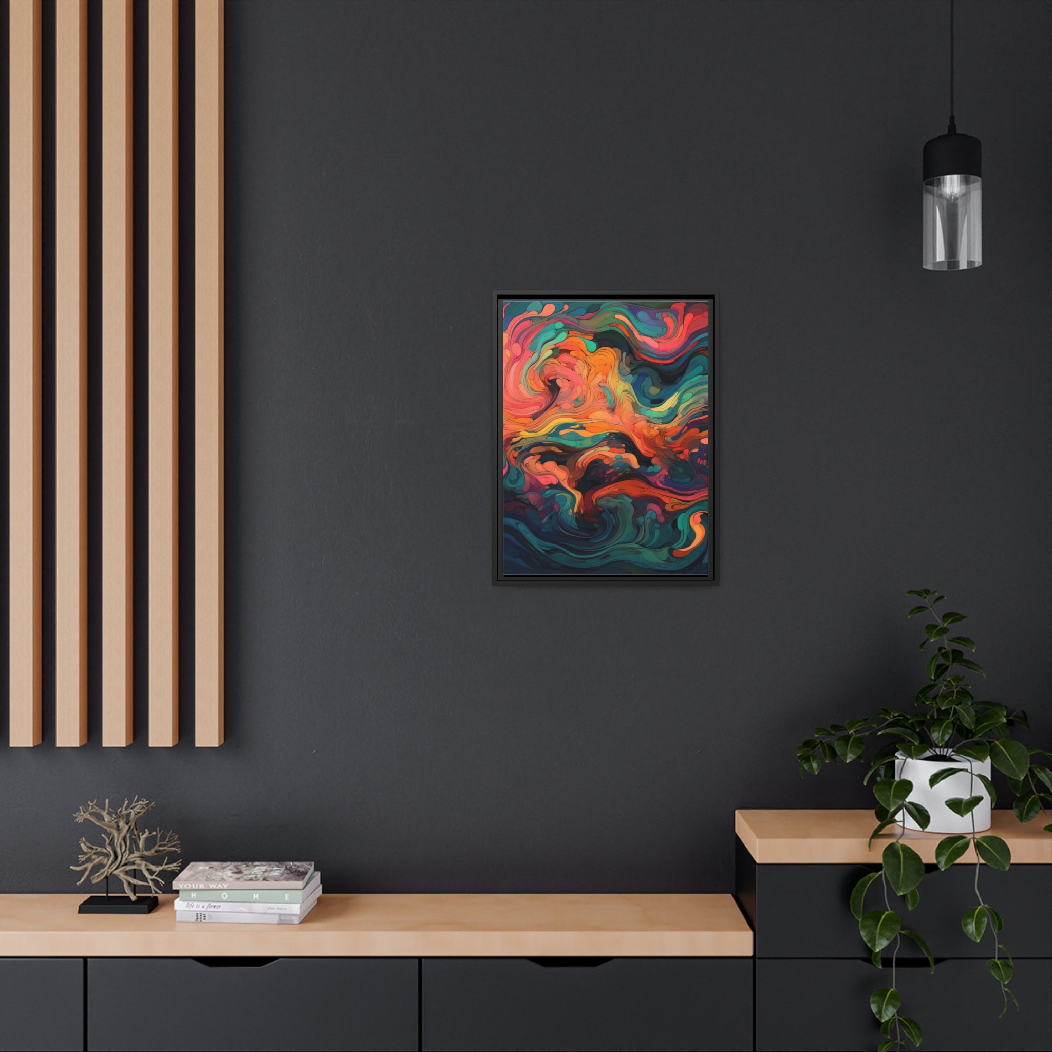 Modern Abstract II Matte Canvas, Black Frame