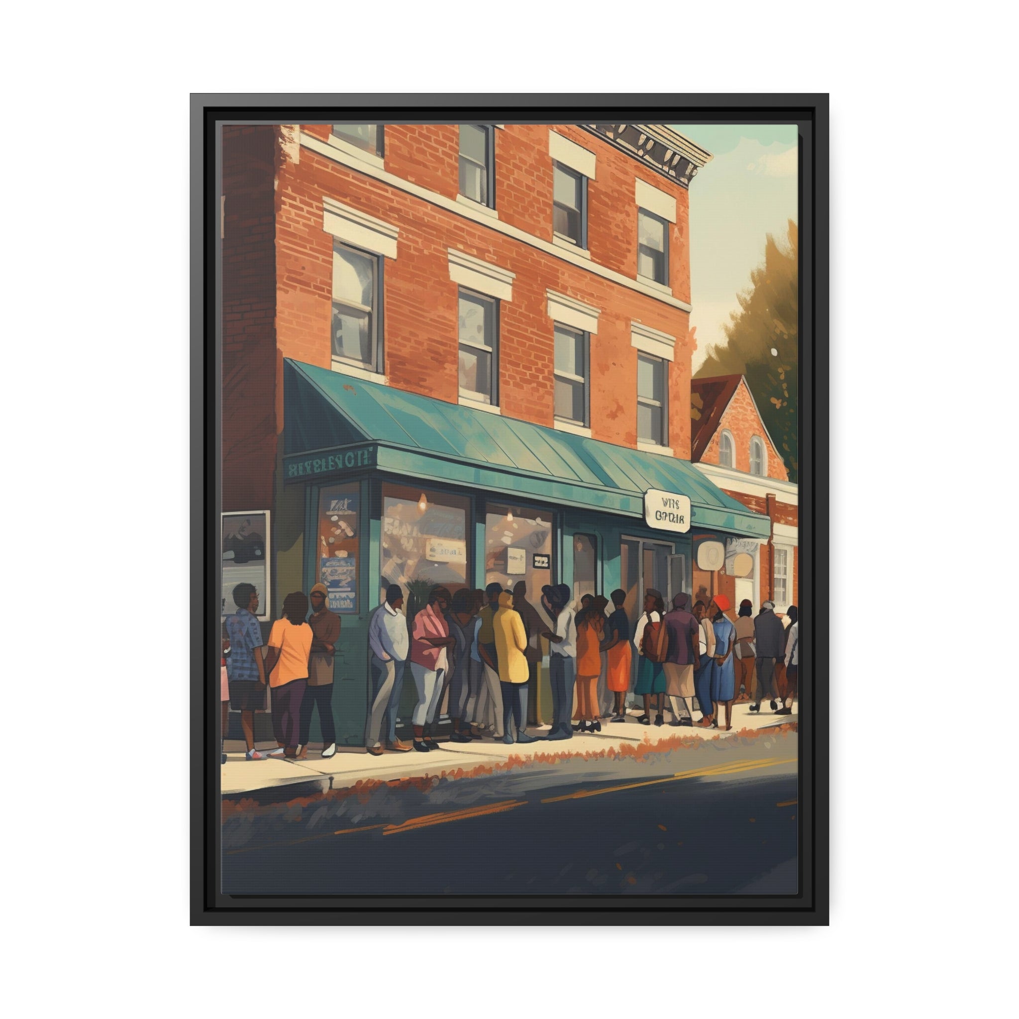 Old Town Store Front Matte Canvas, Black Frame