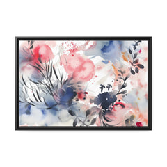 Japanese Flora II Matte Canvas, Black Frame