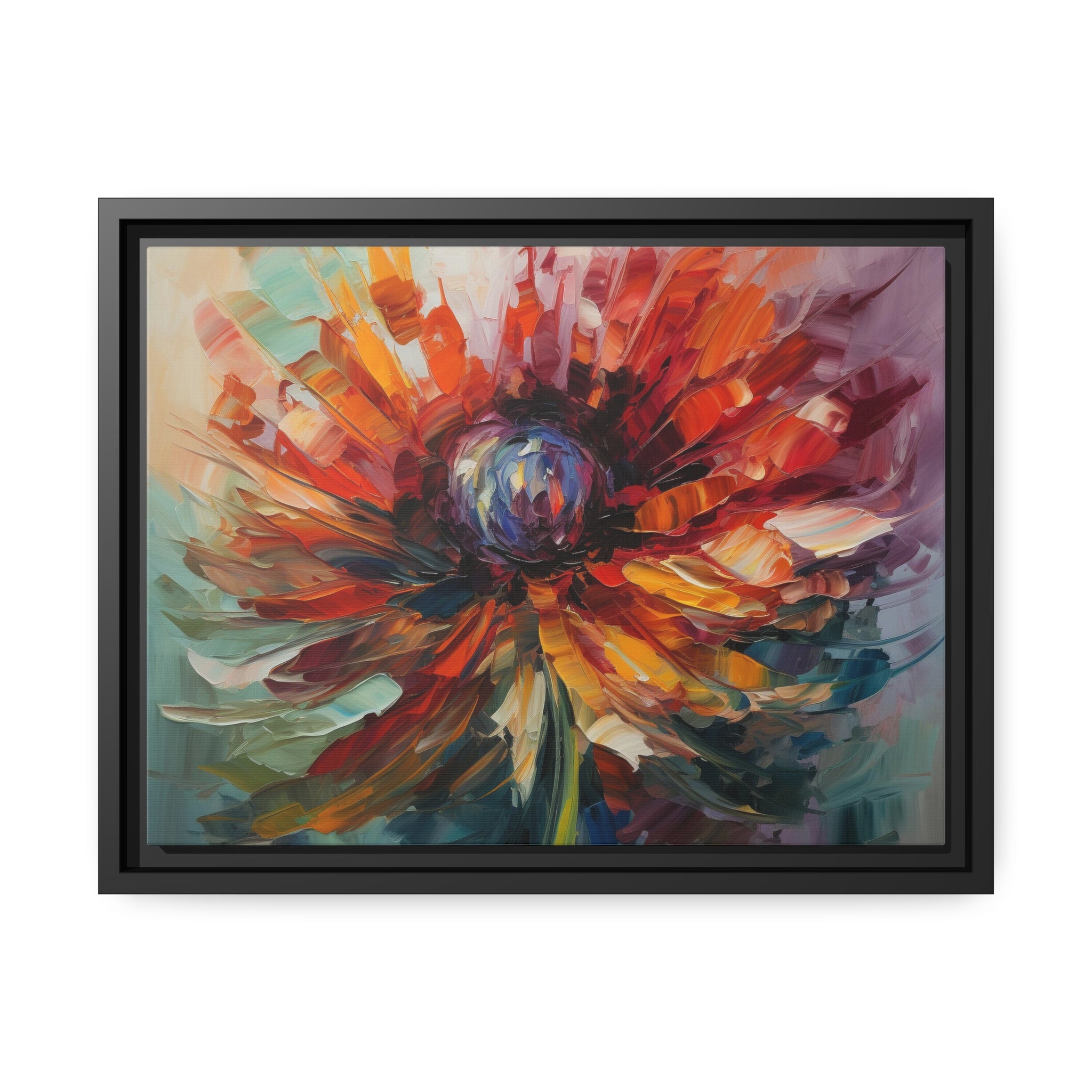 Modern Flora Matte Canvas, Black Frame