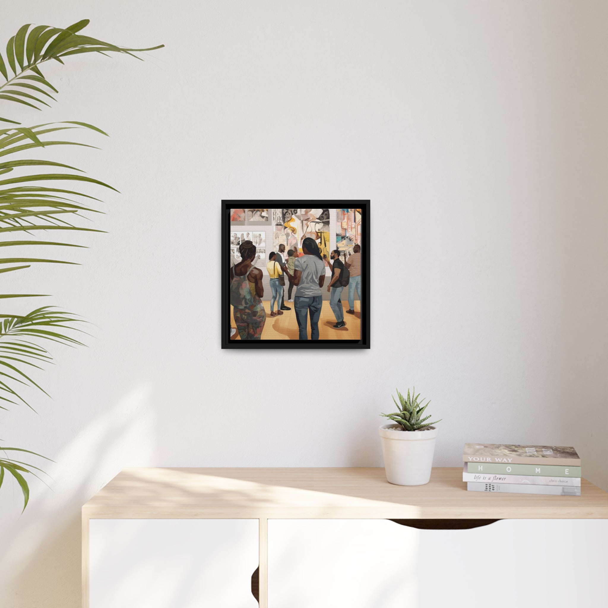 Art Gallery I Matte Canvas, Black Frame