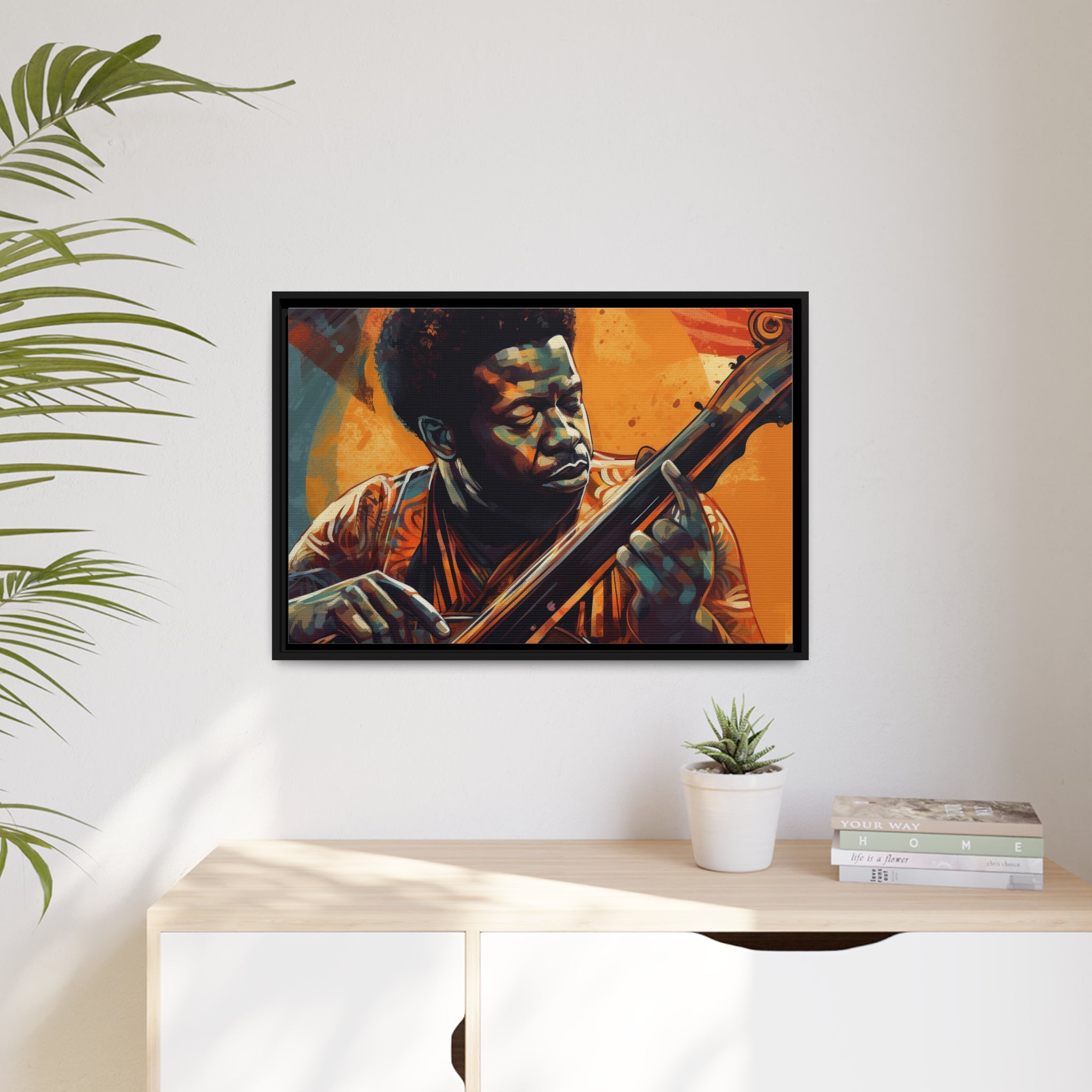 Musician I Matte Canvas, Black Frame