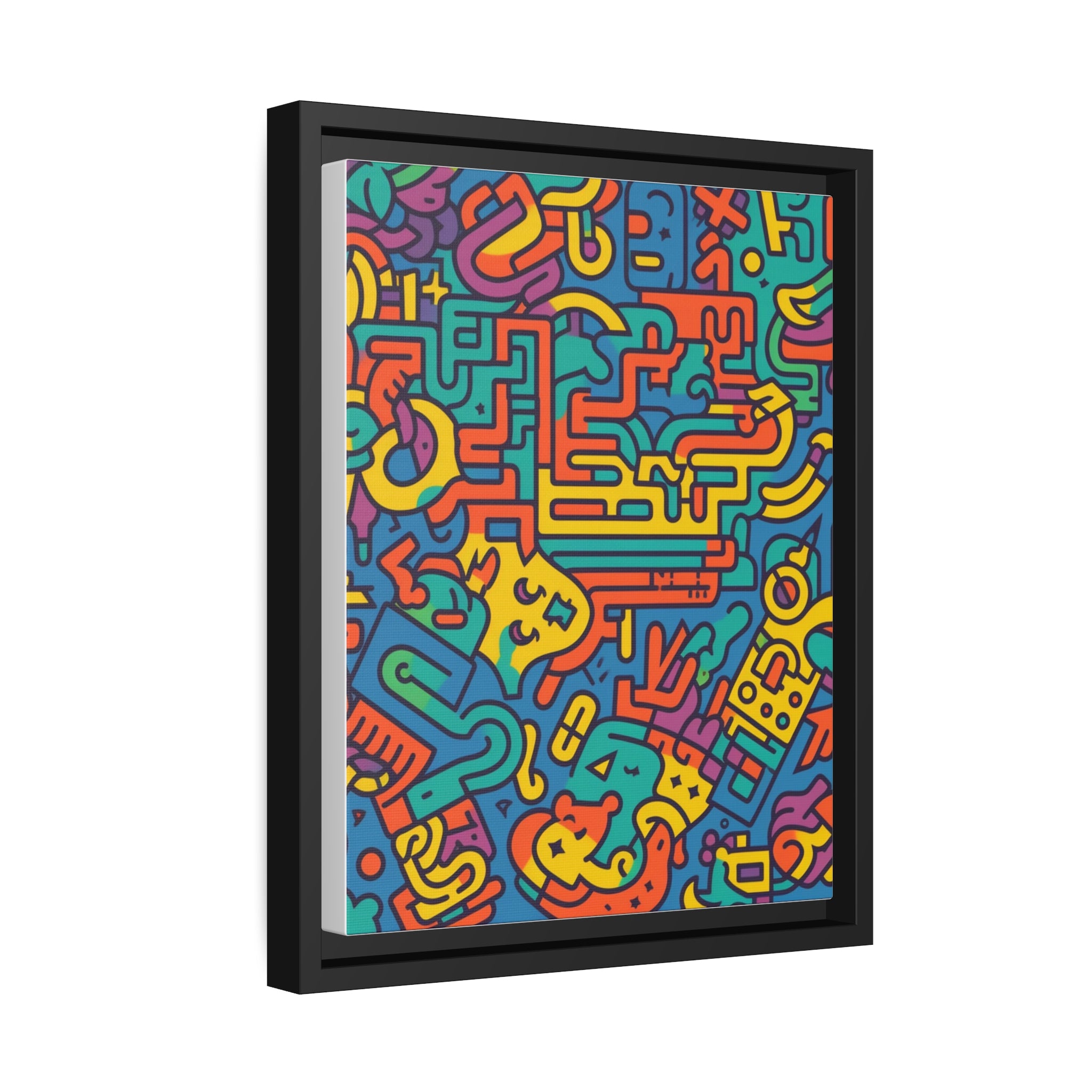 Pop Art Inspired by Keith C Matte Canvas, Black Frame