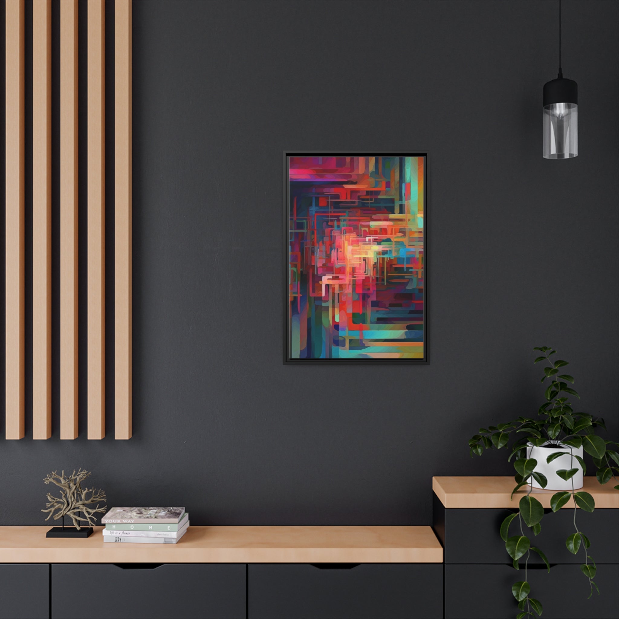 Modern Abstract III Matte Canvas, Black Frame