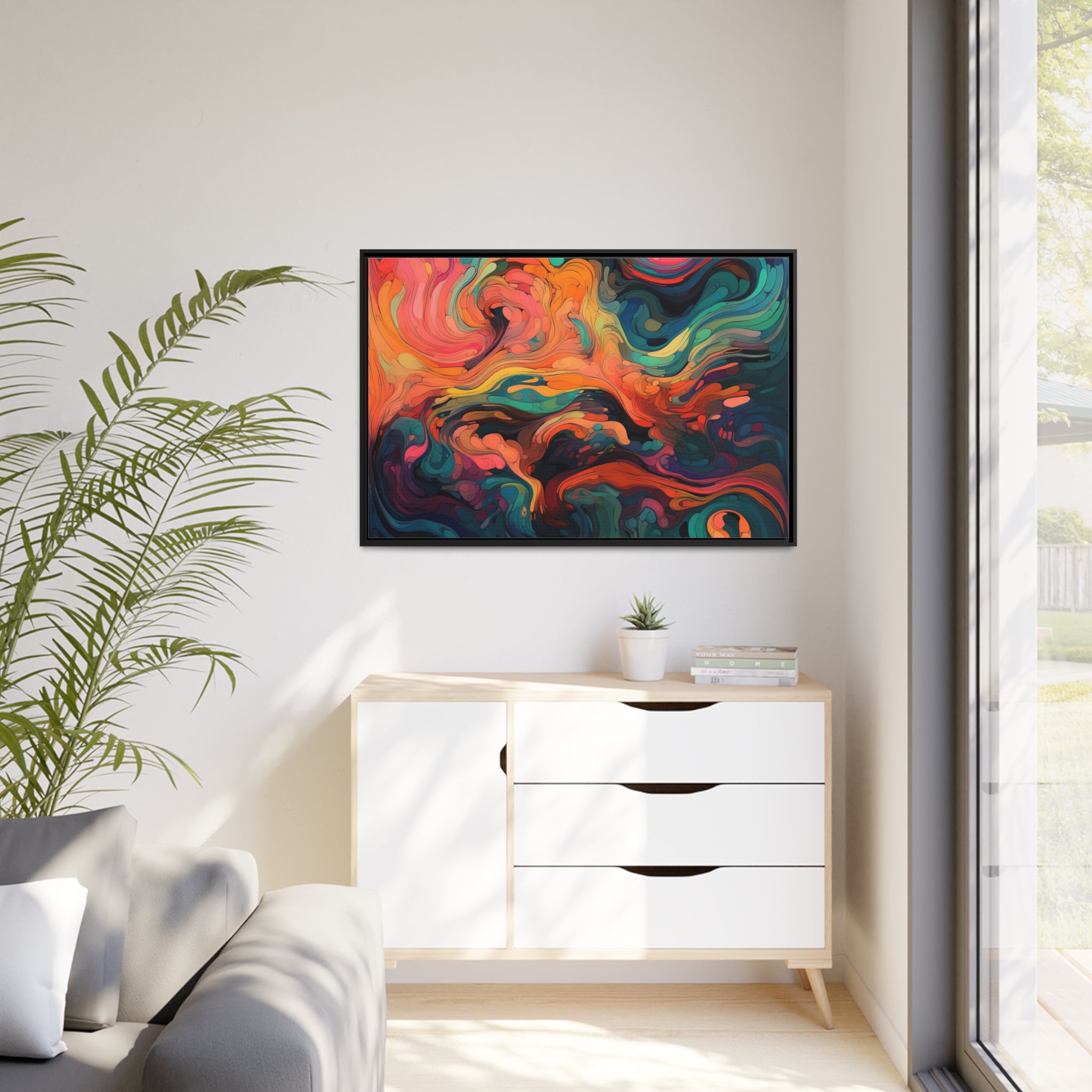 Modern Abstract II Matte Canvas, Black Frame