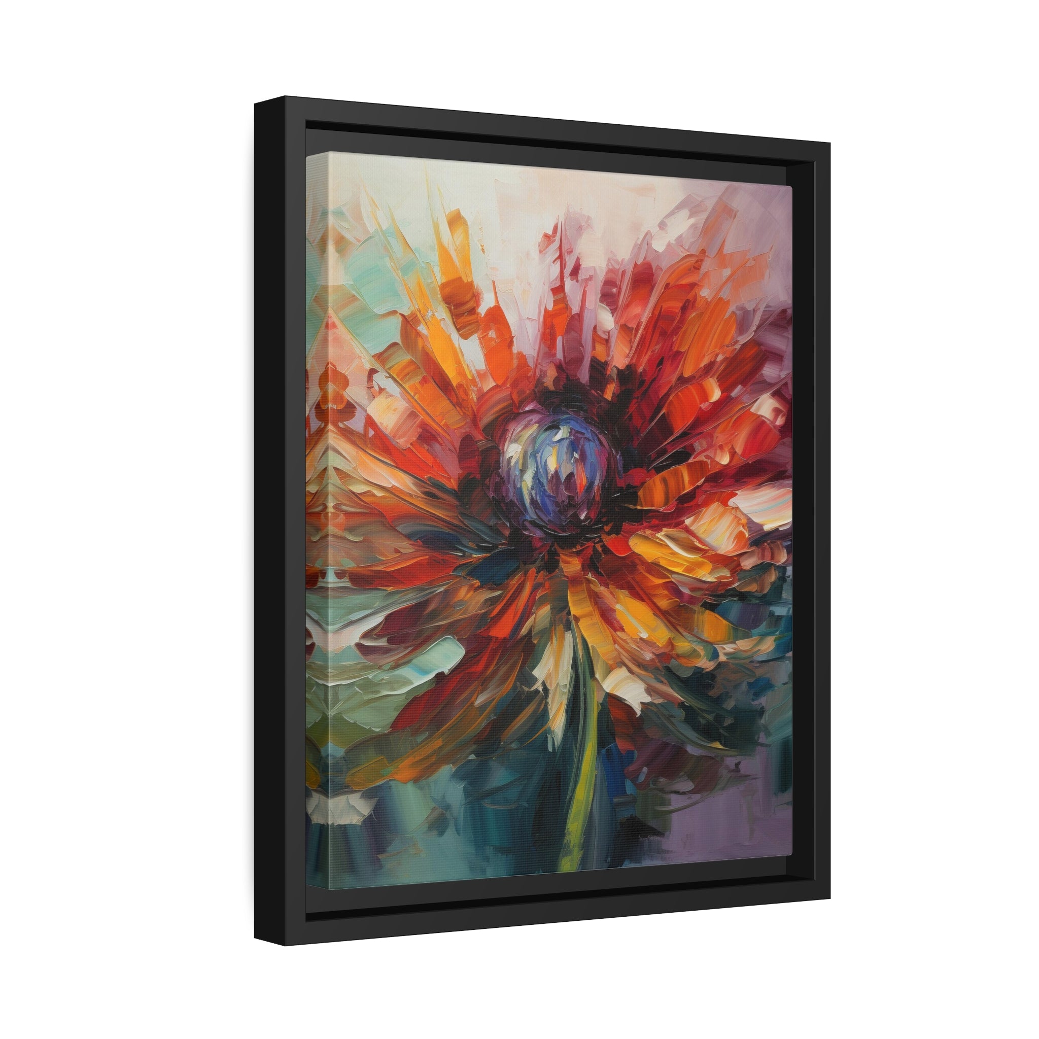 Modern Flora Matte Canvas, Black Frame