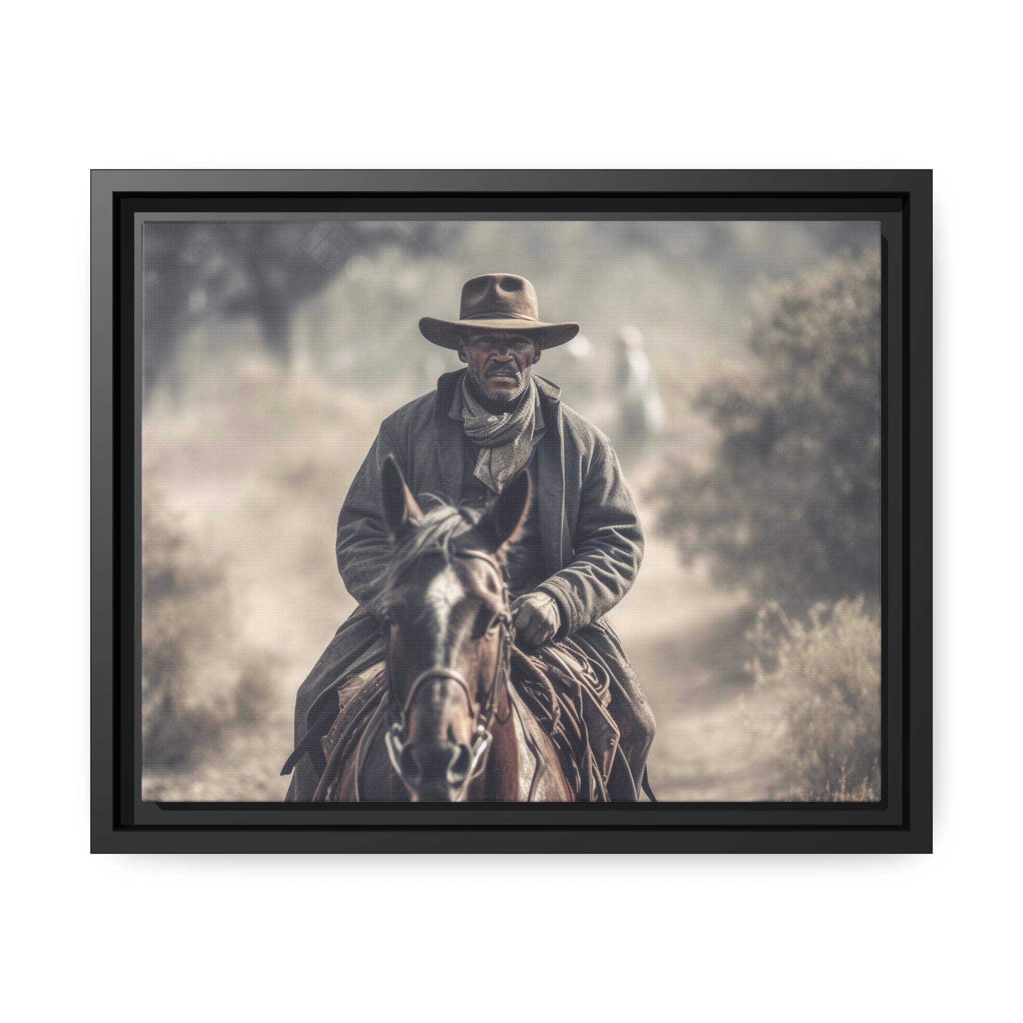 Cowboy II Matte Canvas, Black Frame