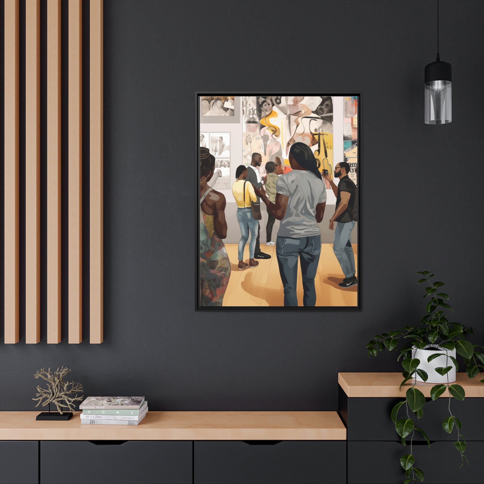 Art Gallery I Matte Canvas, Black Frame