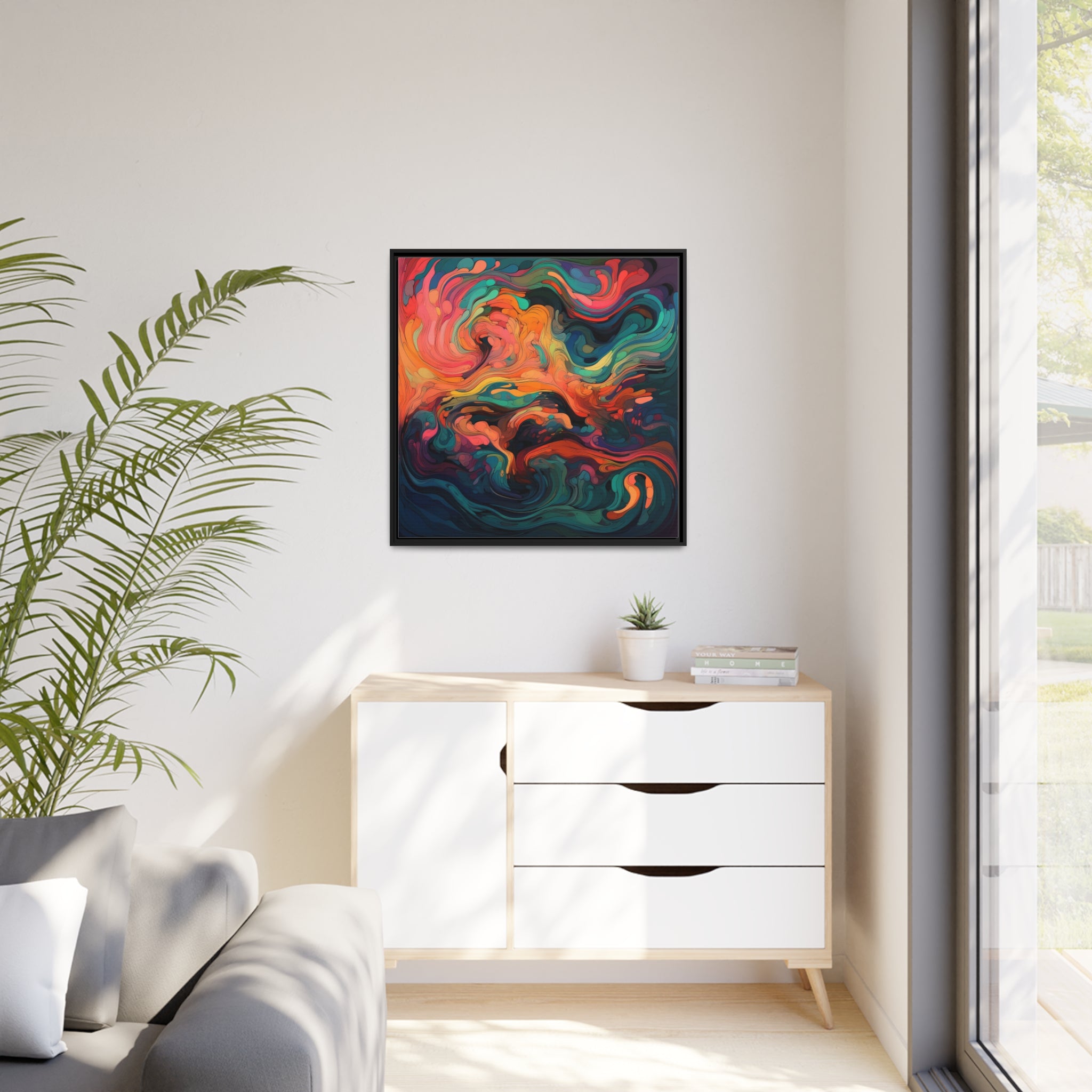 Modern Abstract II Matte Canvas, Black Frame