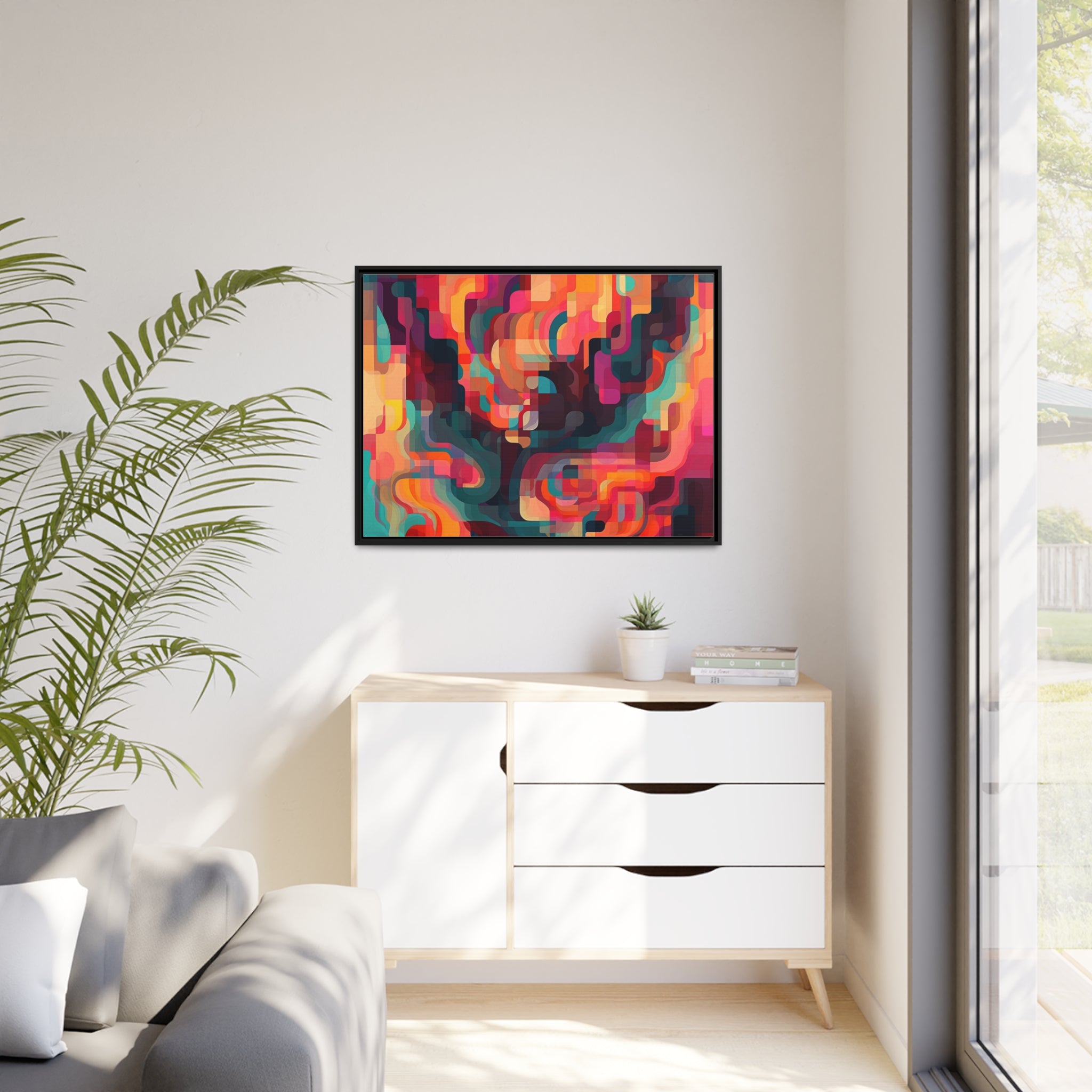 Modern Abstract I Matte Canvas, Black Frame