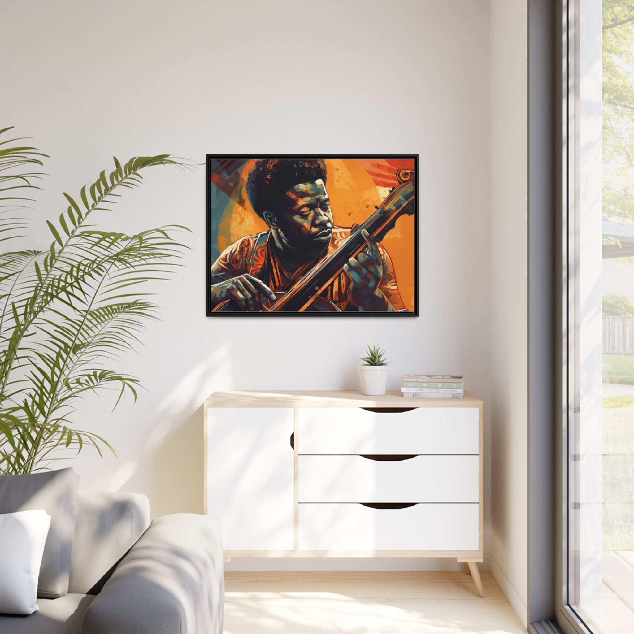 Musician I Matte Canvas, Black Frame