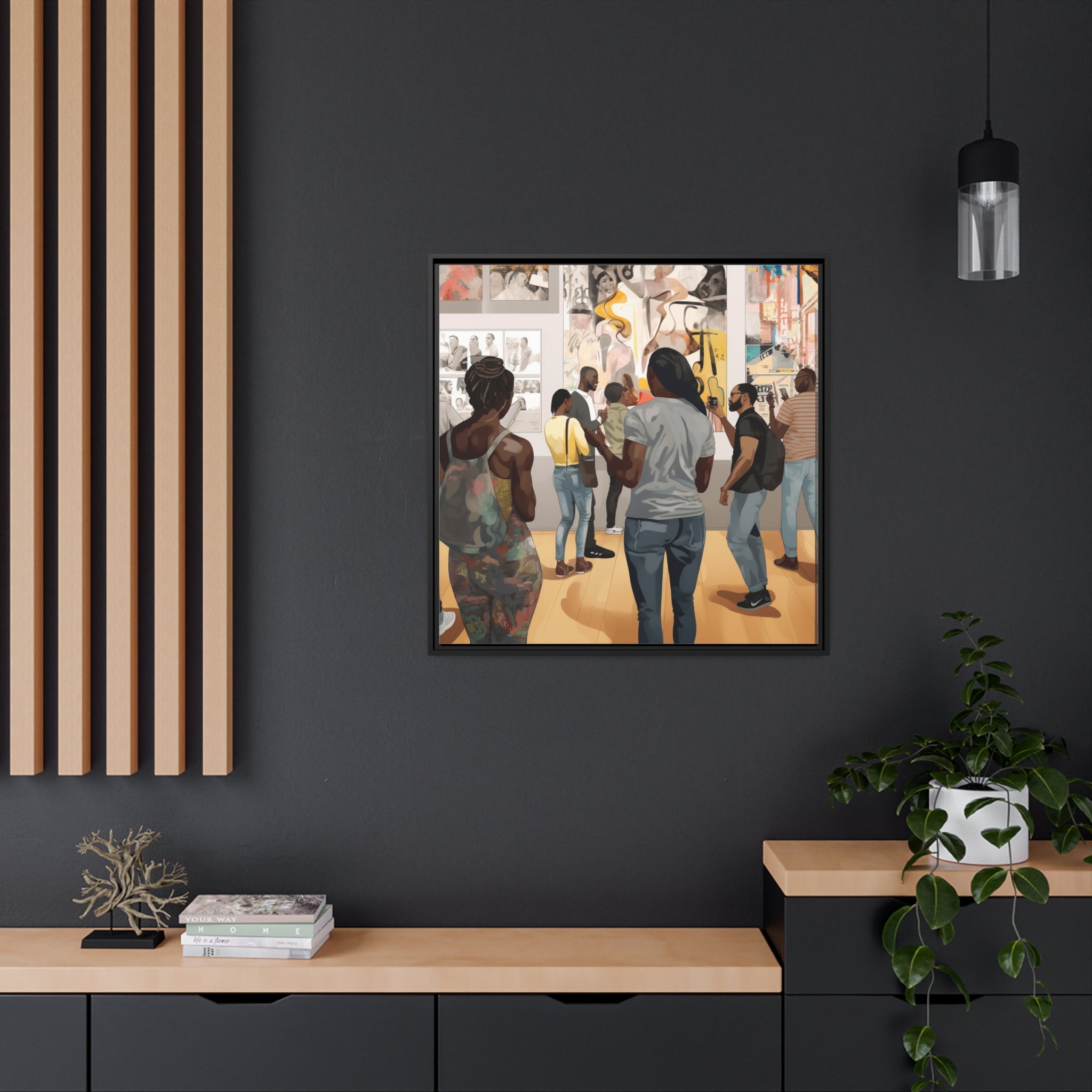 Art Gallery I Matte Canvas, Black Frame