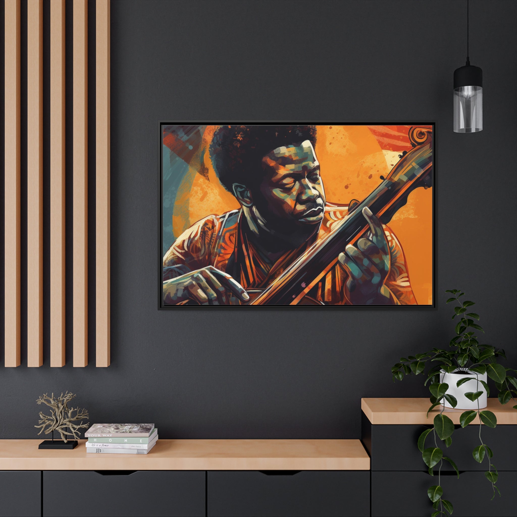 Musician I Matte Canvas, Black Frame