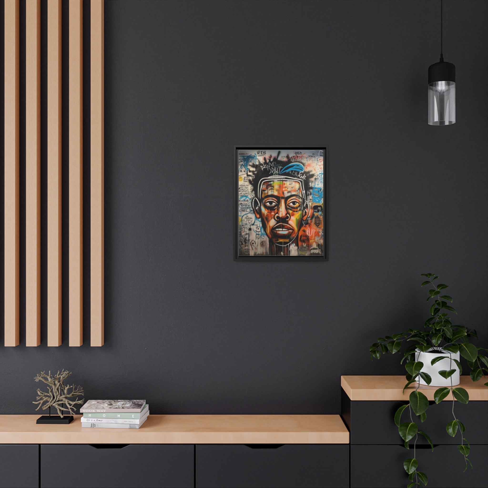 Wall Art Inspired by Jean Mic Matte Canvas, Black Frame