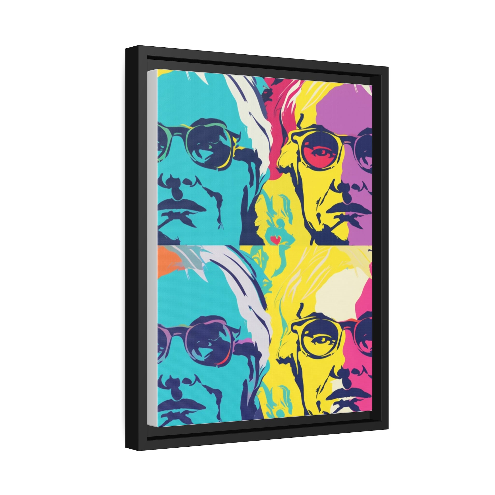 Pop Art Inspired by Andy B Matte Canvas, Black Frame