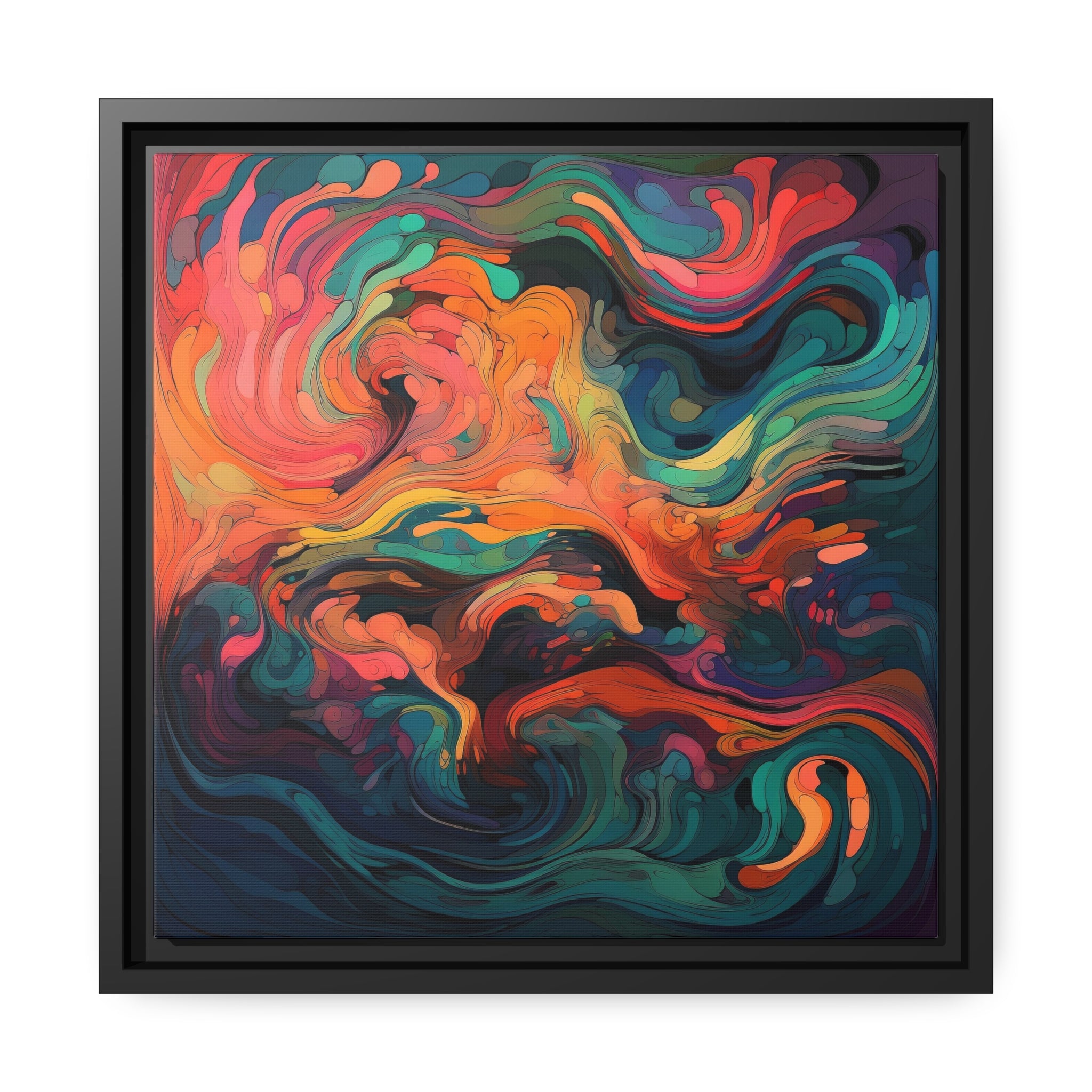 Modern Abstract II Matte Canvas, Black Frame